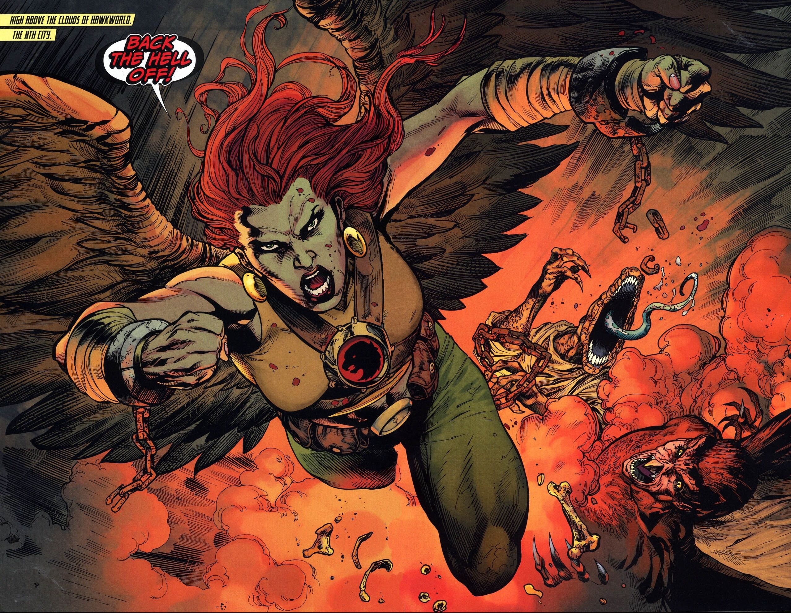 Hawkgirl, DC Comics, Heroic character, Superhero illustration, 2560x1990 HD Desktop
