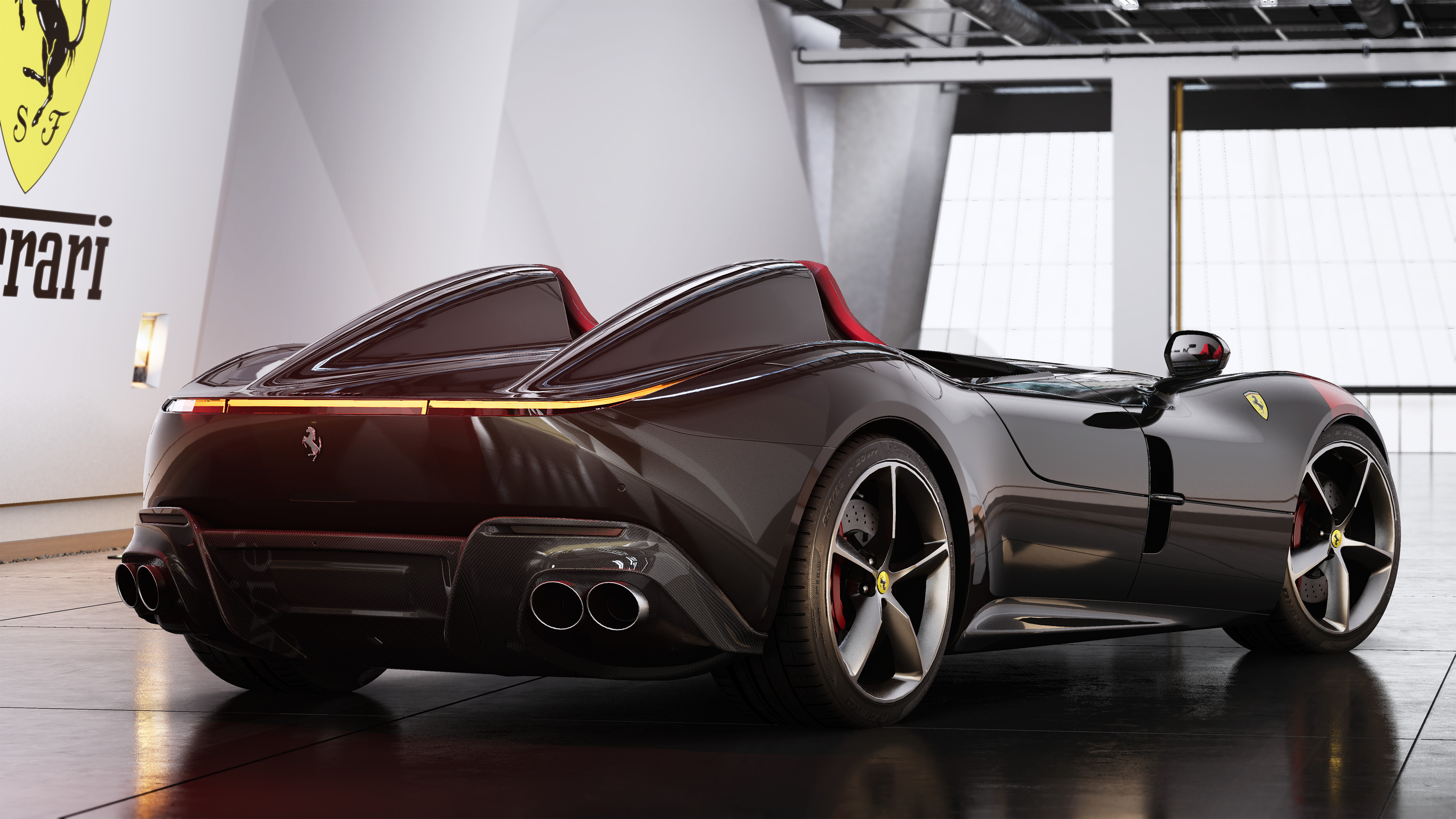 Ferrari Monza, Design, Unreal Engine, Raytracing, 3840x2160 4K Desktop