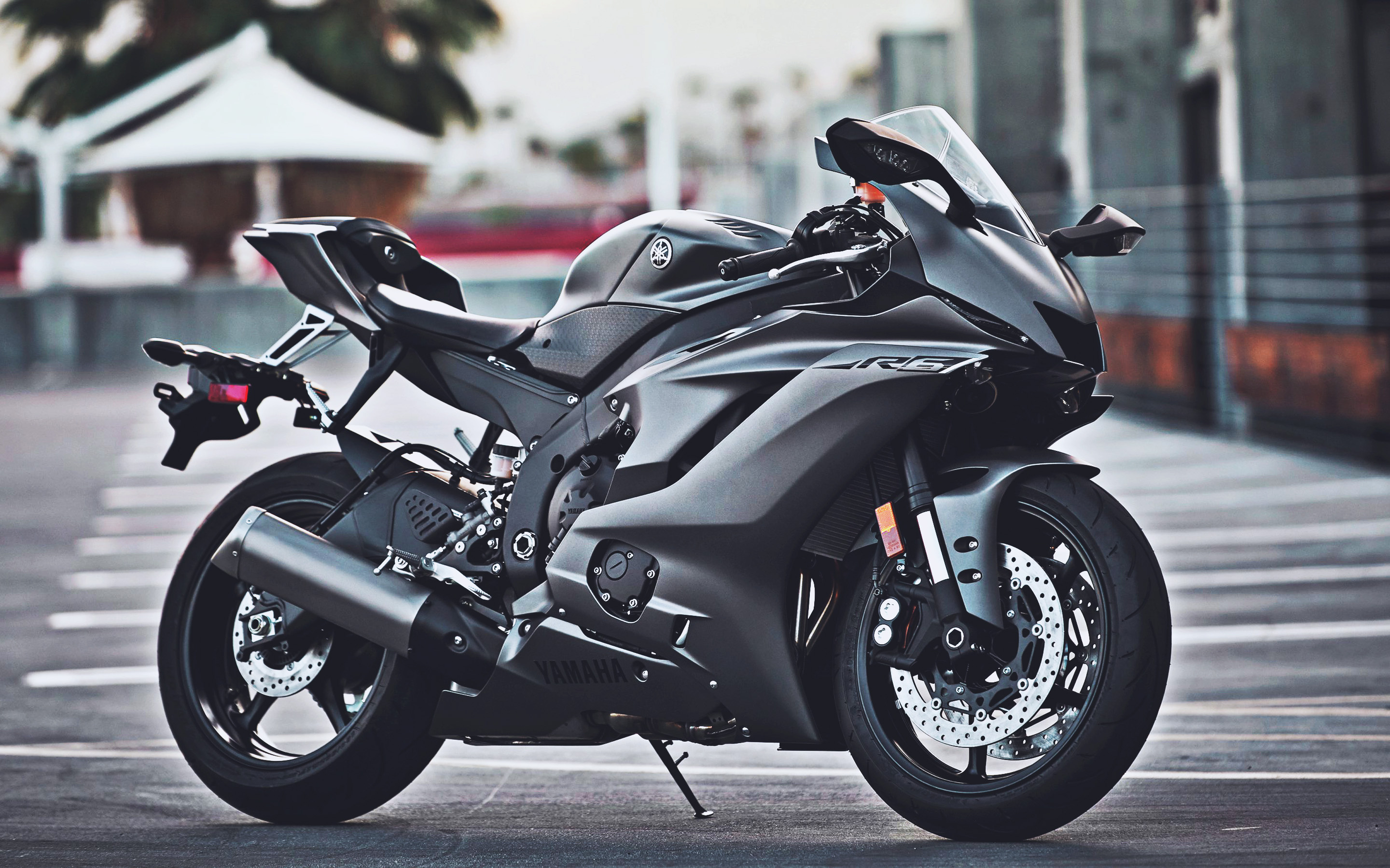 Yamaha YZF-R6, Grey motorcycle, Superbikes 2019, Japanese motorcycles, 2880x1800 HD Desktop