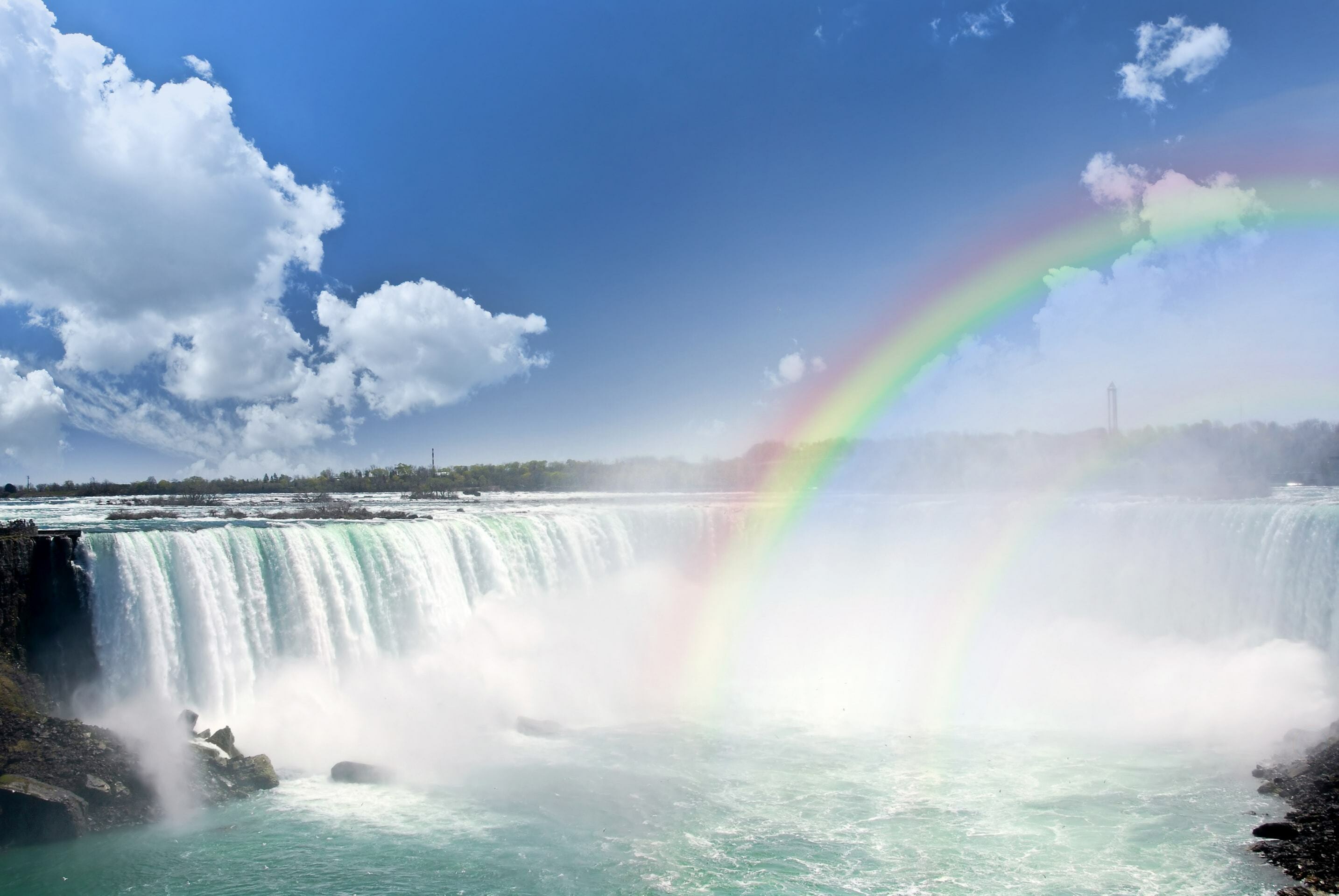 Niagara Falls: The famous waterfall, found at the border of New York and Ontario. 2870x1920 HD Background.