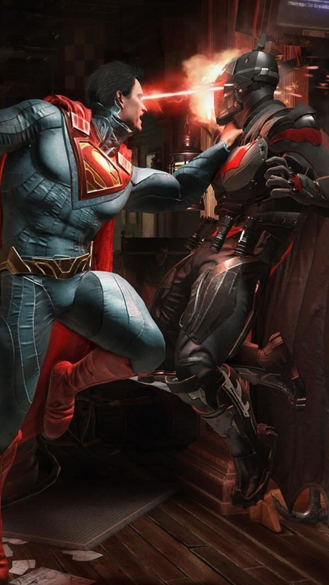 Injustice 2, Batman vs Superman, Epic duel, Gaming wallpapers, 1080x1920 Full HD Phone