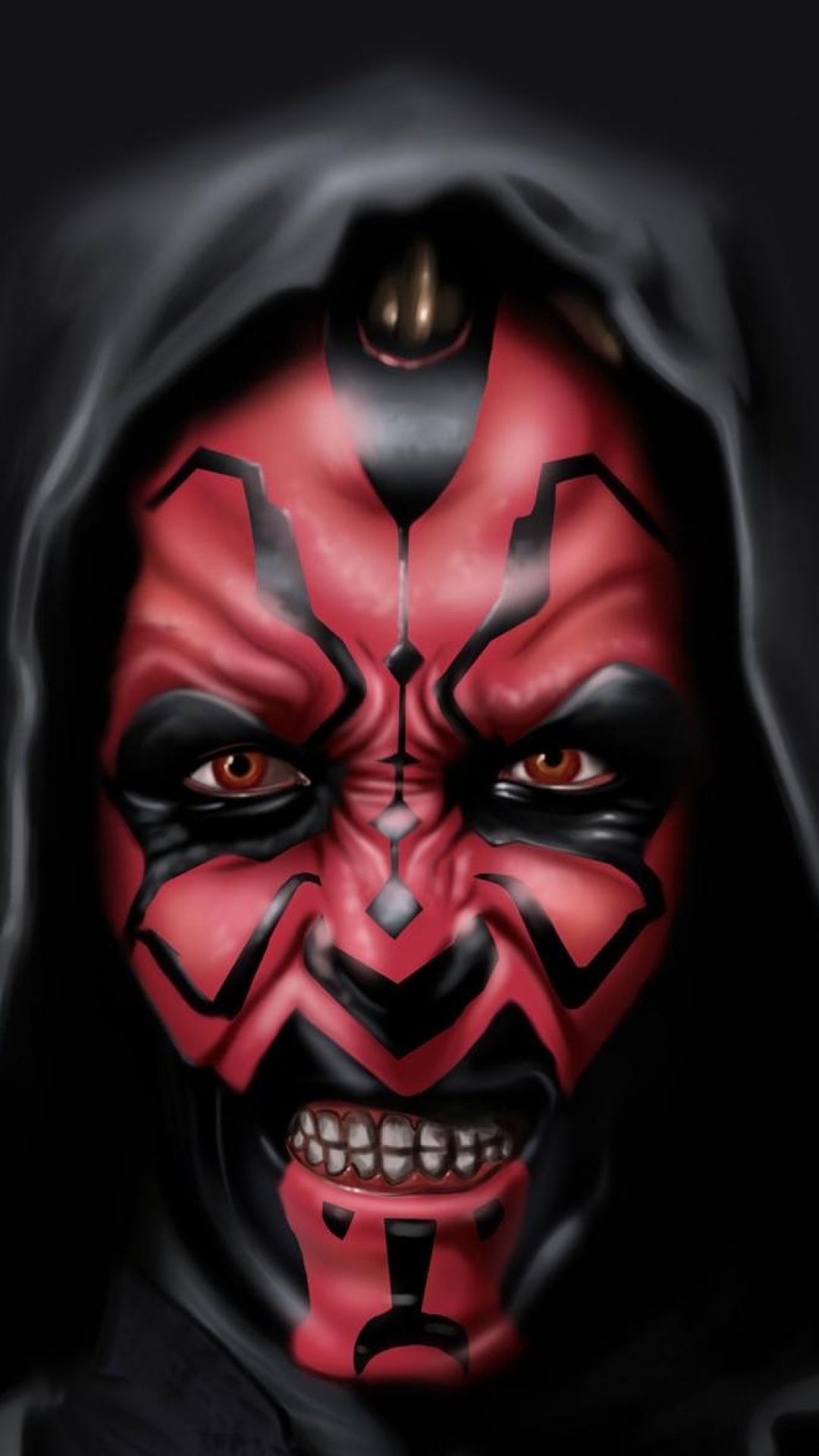 Sith: Darth Maul, a Zabrak from Dathomir who is abducted by Sidious as a child. 1080x1920 Full HD Wallpaper.