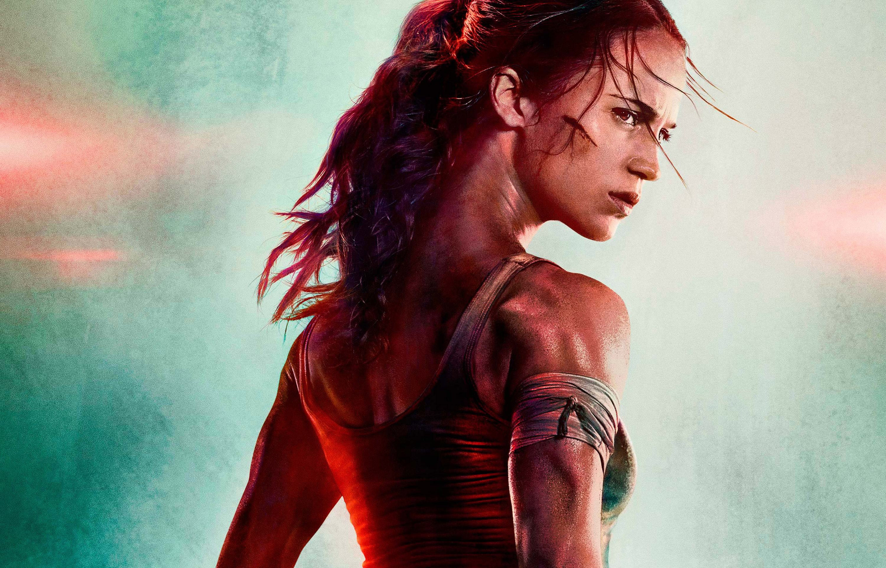 Tomb Raider: A fantasy action adventure in which a woman embarks on a dangerous journey to the last known destination of her archaeologist father. 3000x1930 HD Background.