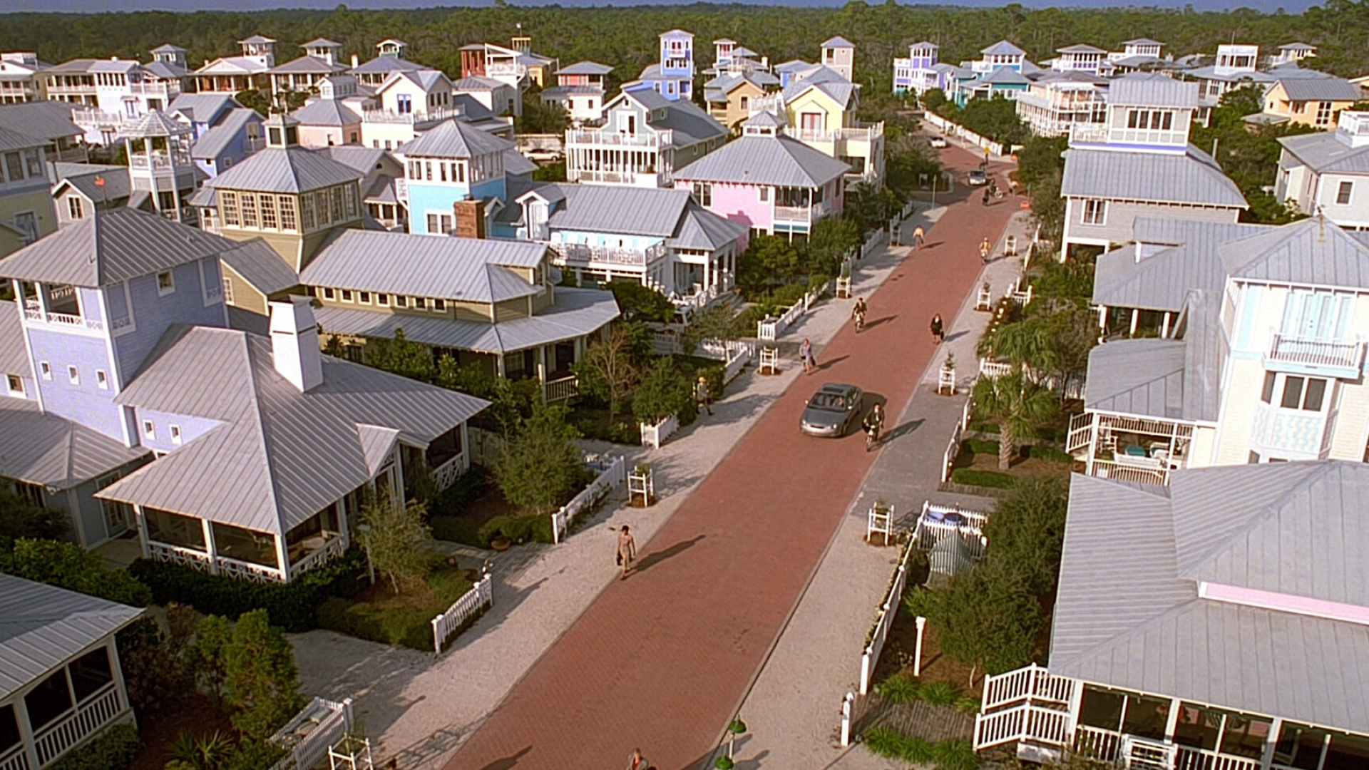 The Truman Show: Burbank's hometown of Seahaven, A vast soundstage equipped with 5,000 hidden cameras. 1920x1080 Full HD Background.