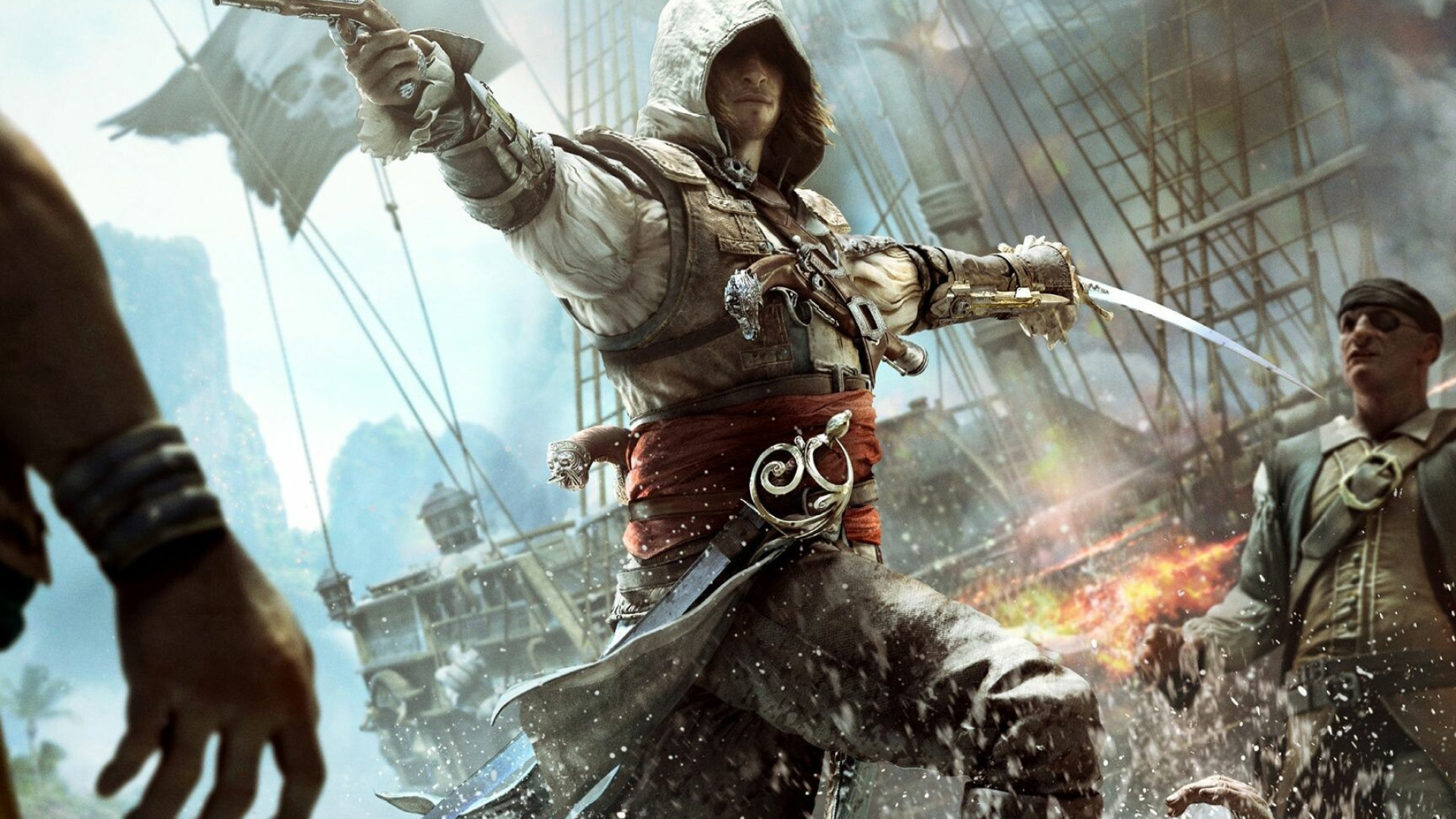 Assassin's Creed: Edward Kenway, The protagonist of the 2013 video game Black Flag. 1920x1080 Full HD Wallpaper.