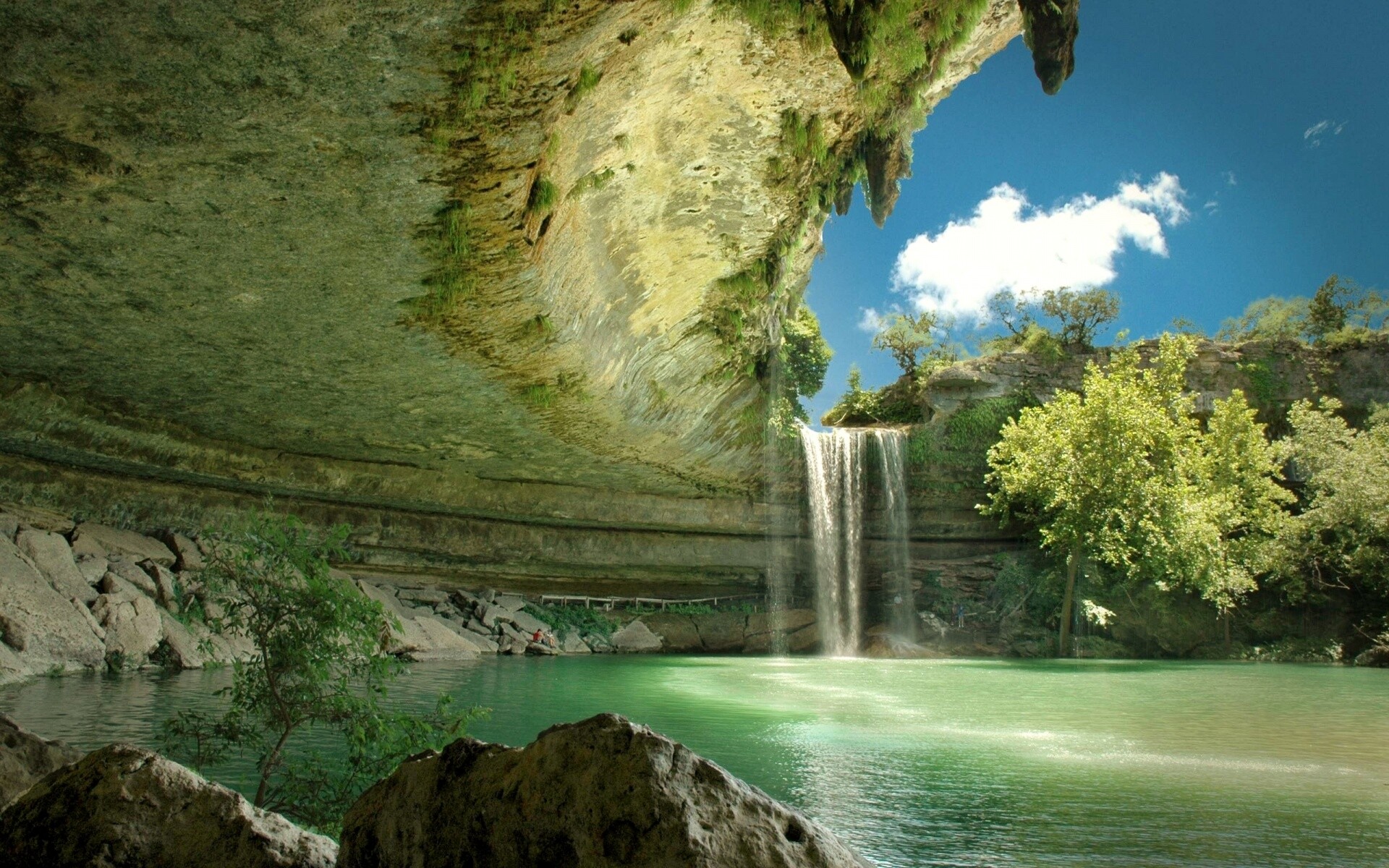 Waterfall: Hamilton Pool Preserve, The Texas Hill Country, Austin. 1920x1200 HD Background.