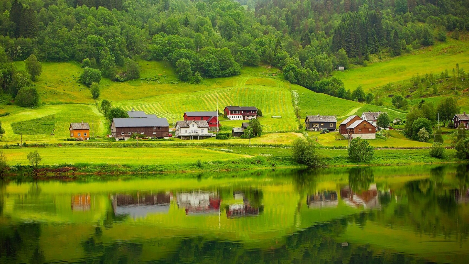Norway: The country shares a long eastern border with Sweden at a length of 1,006 miles. 1920x1080 Full HD Wallpaper.
