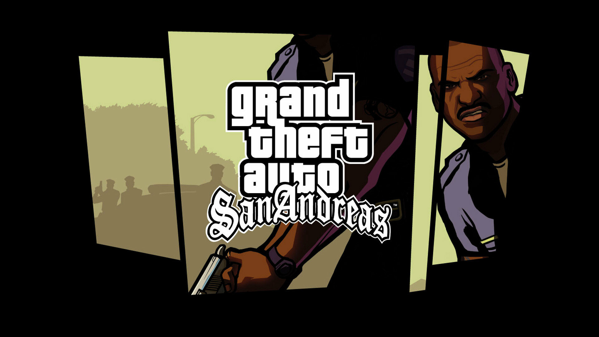 Grand Theft Auto: San Andreas: Role-playing video game elements, Clothing, accessories, haircuts, jewelry, and tattoos are available for purchase. 1920x1080 Full HD Background.