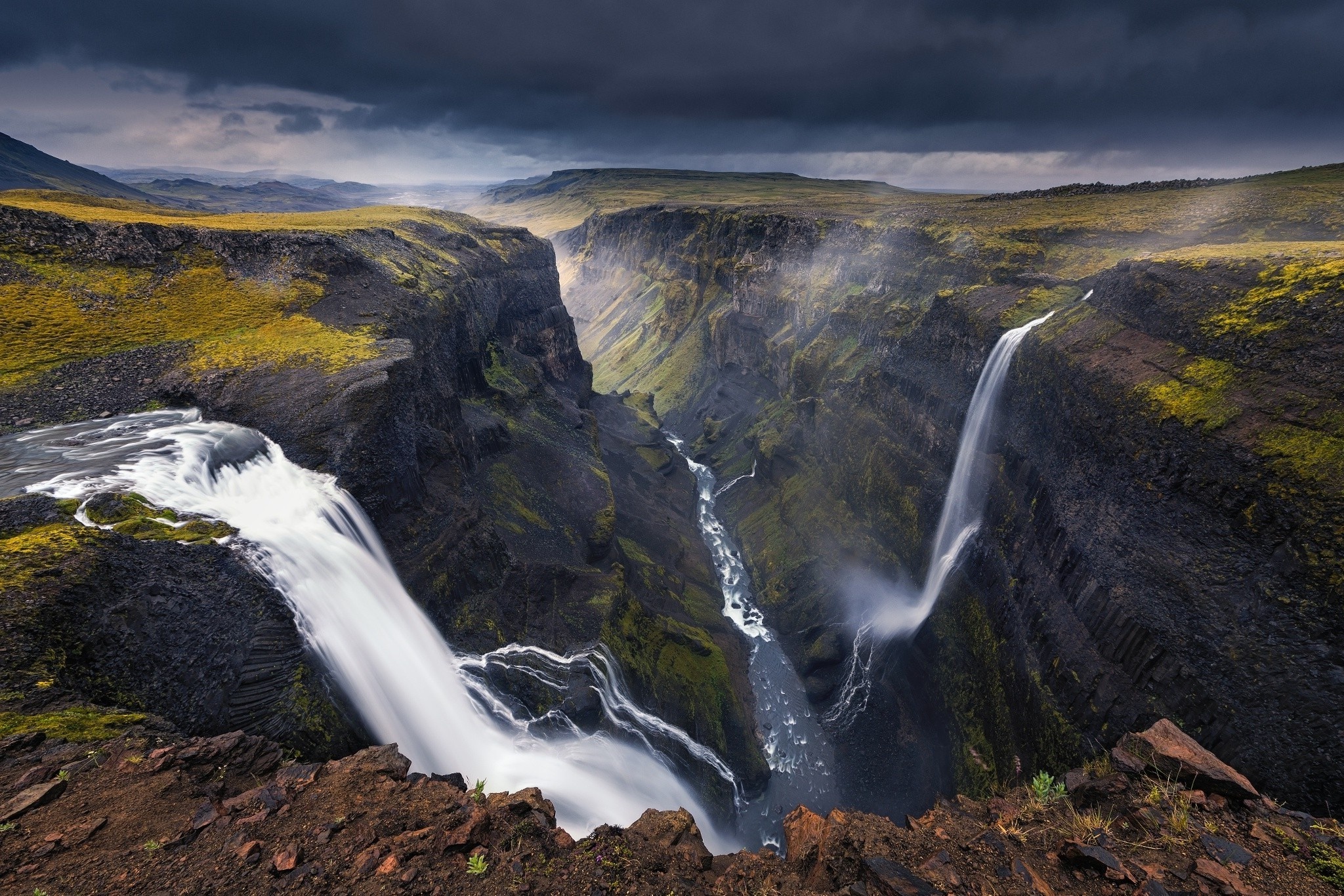 Dark and mysterious, Iceland's rivers, Impressive waterfalls, Enchanting canyons, 2050x1370 HD Desktop