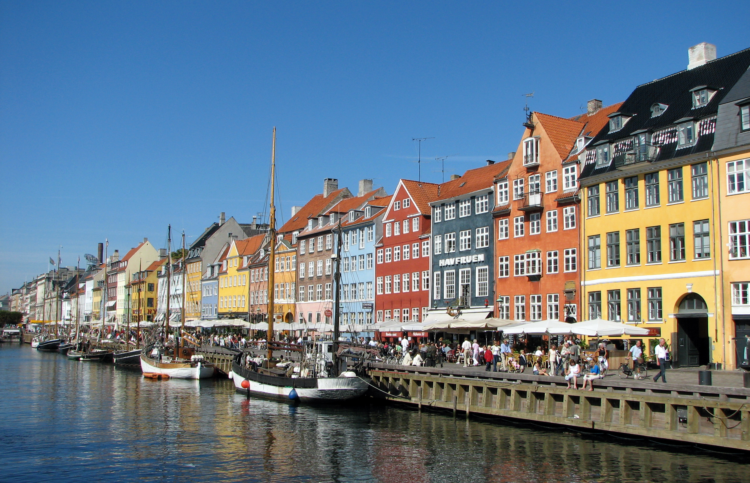 Nyhavn, Copenhagen, Boats, Denmark, 2600x1670 HD Desktop