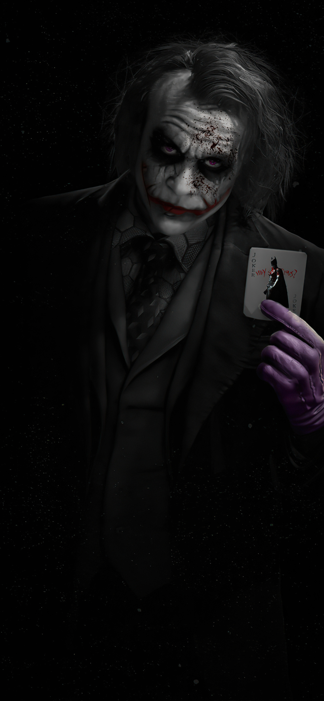 Joker, Heath Ledger, Card 5K, iPhone XS, 1130x2440 HD Phone
