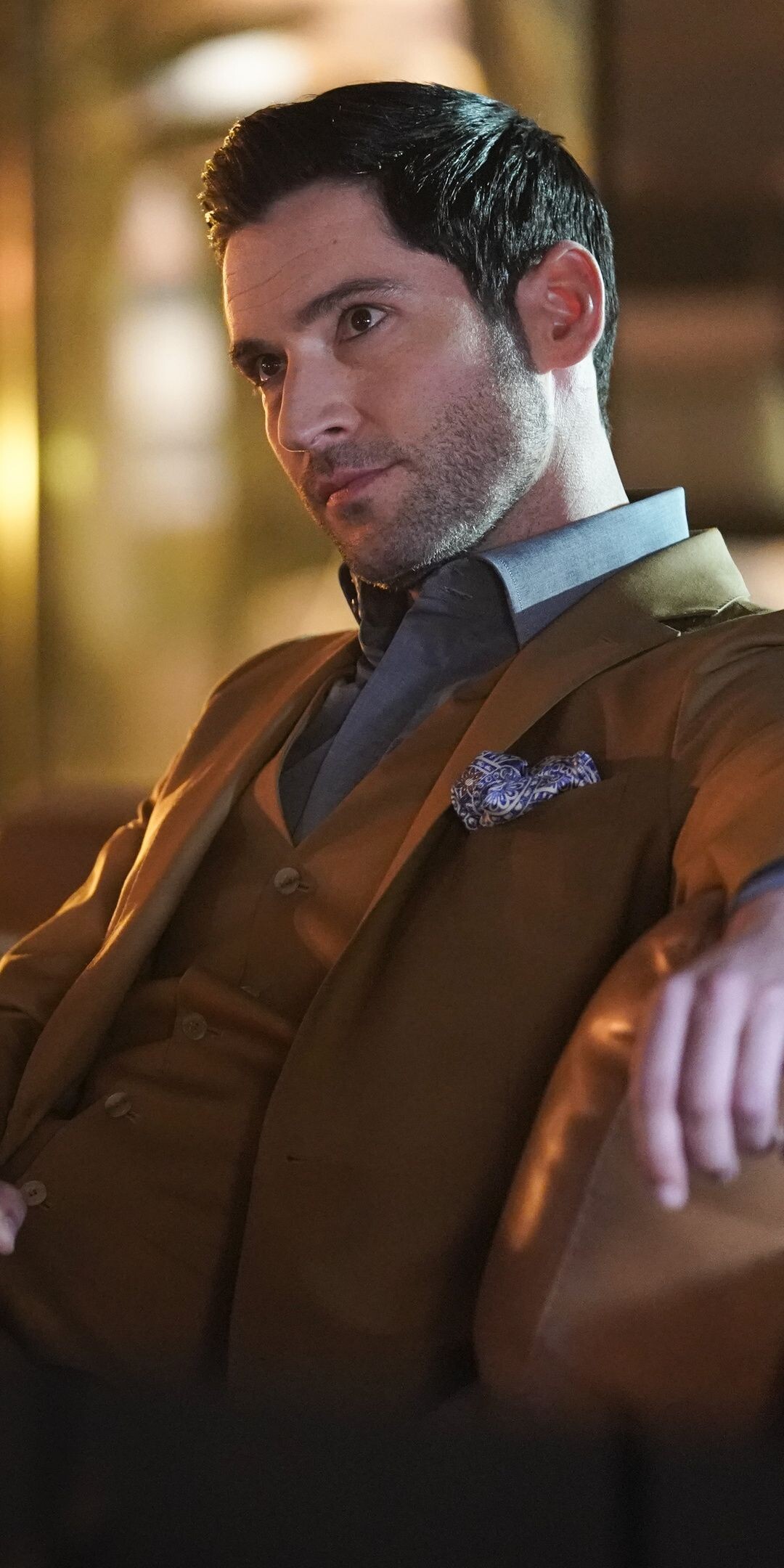Gentleman: Tom Ellis as Lucifer Morningstar, An American urban fantasy television series. 1080x2160 HD Wallpaper.