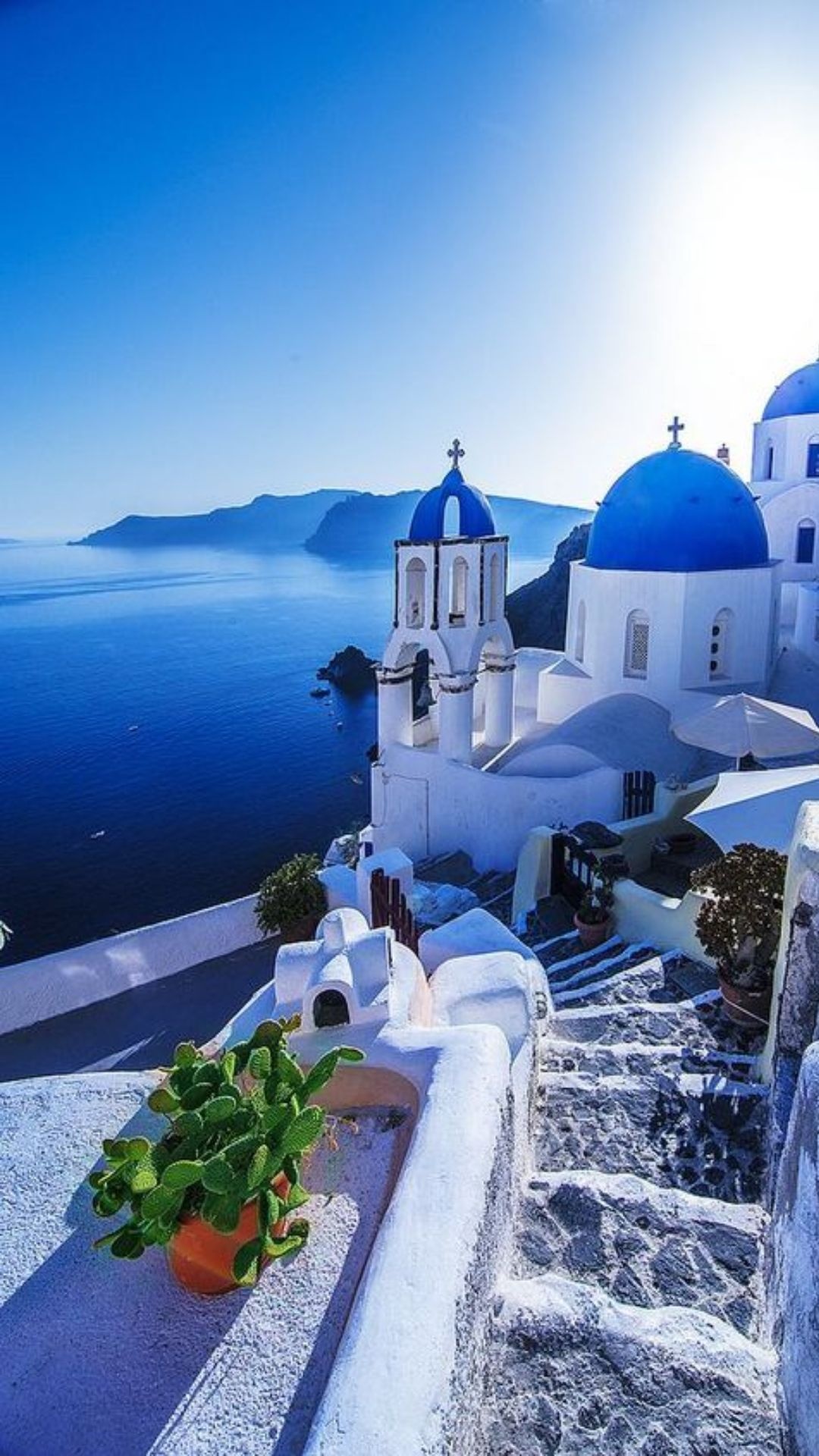 Blue Domes of Oia, Santorini, Desktop, iPhone, Mobile, 1080x1920 Full HD Handy