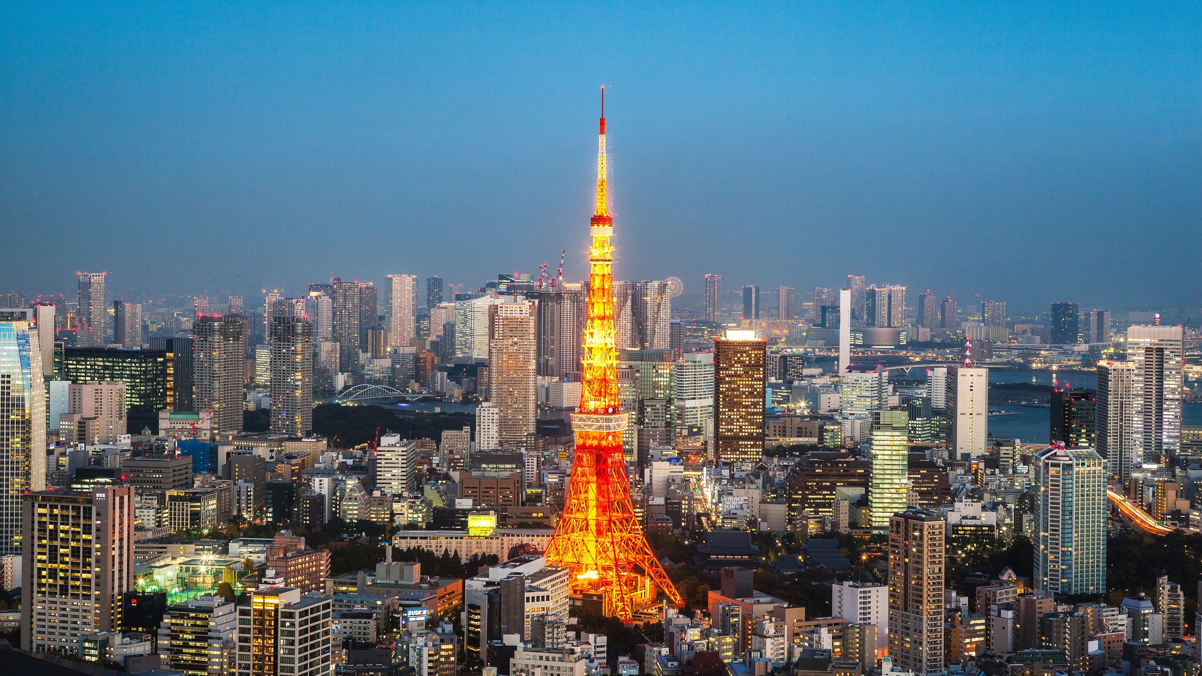 Tokyo Tower, Skyline view, Tokyo cityscape, Urban charm, 3840x2160 4K Desktop