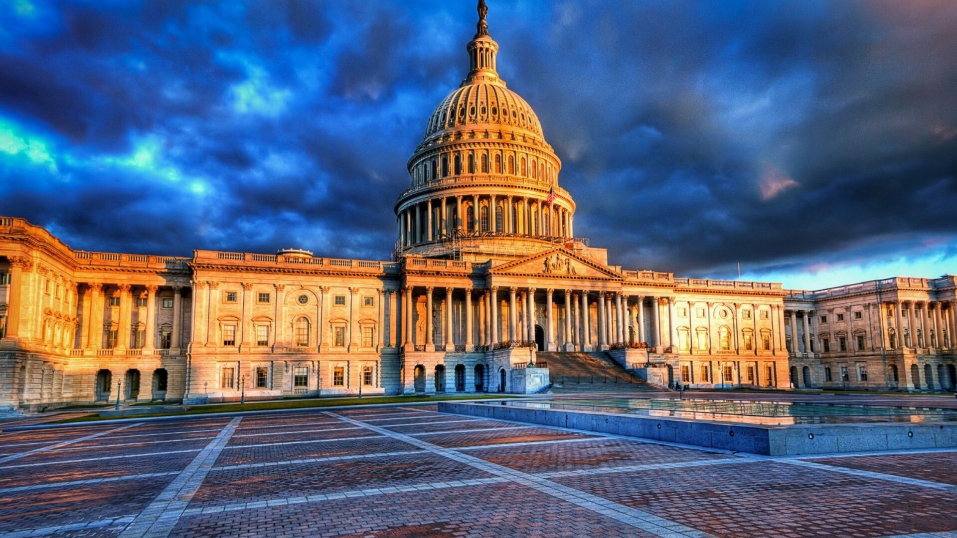 United States: The seat of the U.S. Congress, Washington, D.C.. 1920x1080 Full HD Background.