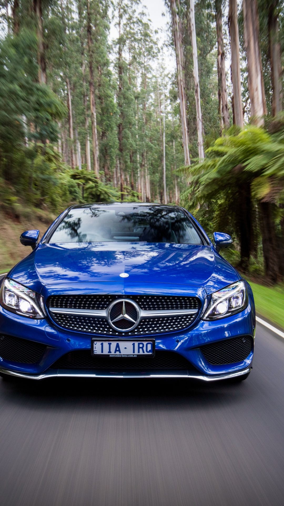 Mercedes-Benz C-Class, Motion blur, Blue wallpaper, HD Android BMW, 1080x1920 Full HD Handy