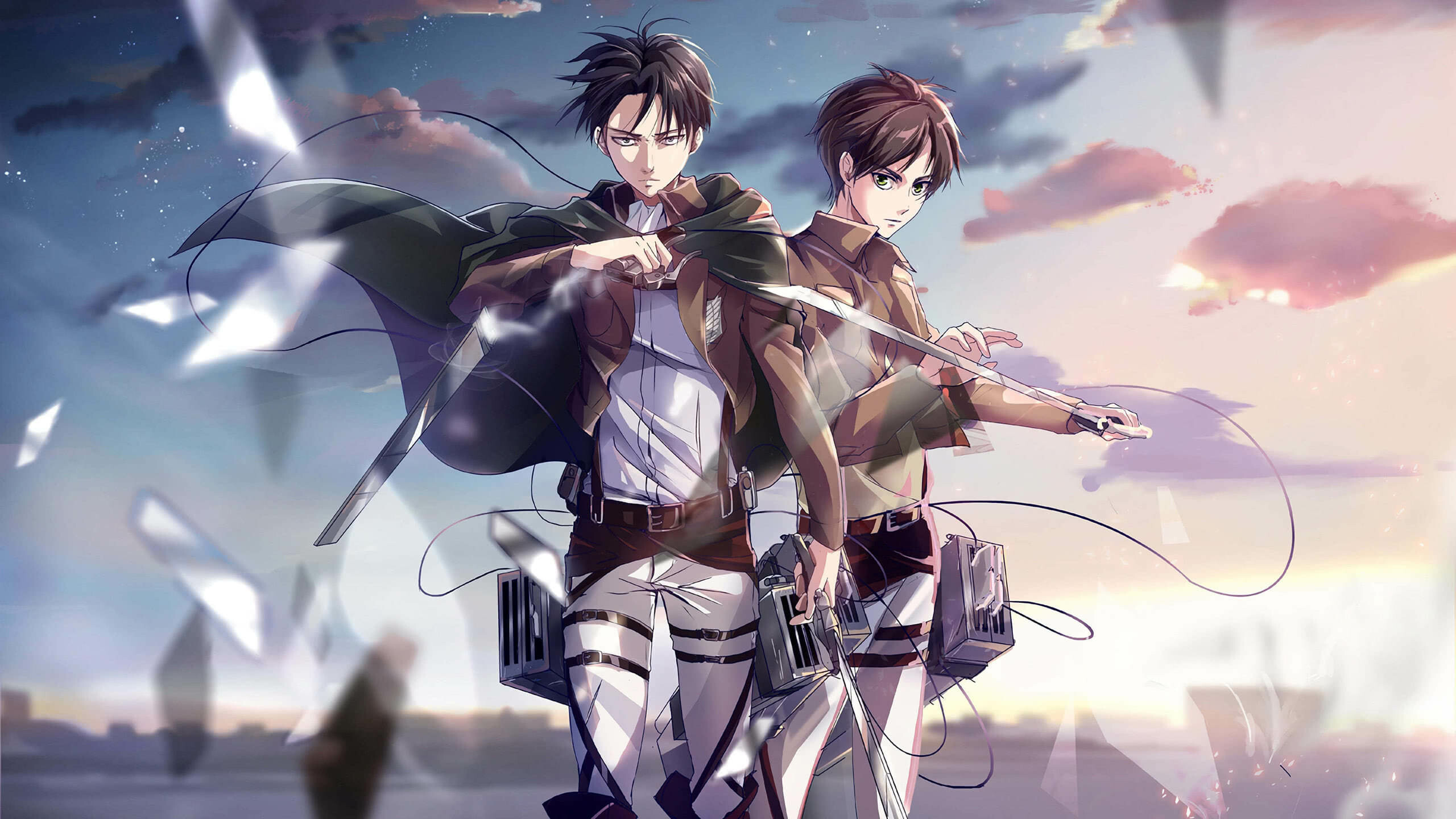 Attack on Titan: The Final Season: "Akuma no Ko" performed by Ai Higuchi is the ending theme for Part 2. 2560x1440 HD Background.