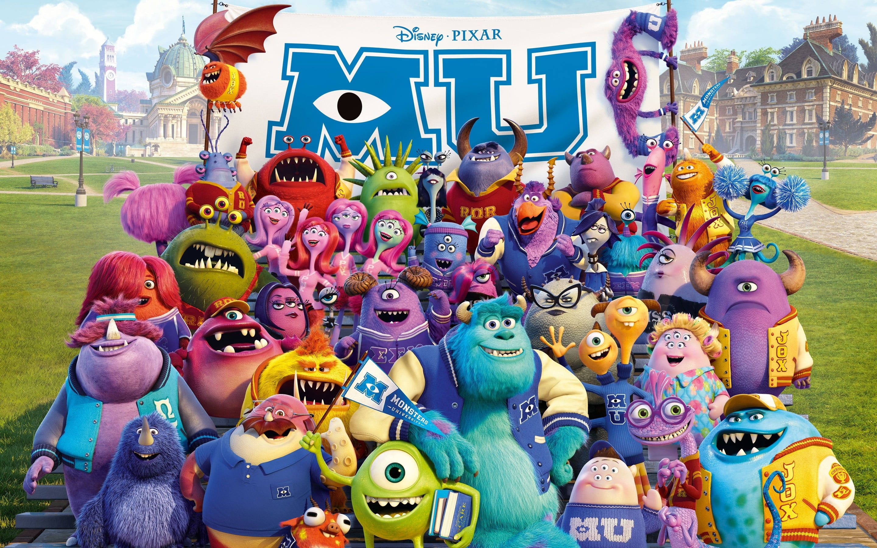 Monsters University, Pixar Animation Studios, Animated college life, Fun monster characters, 2880x1800 HD Desktop