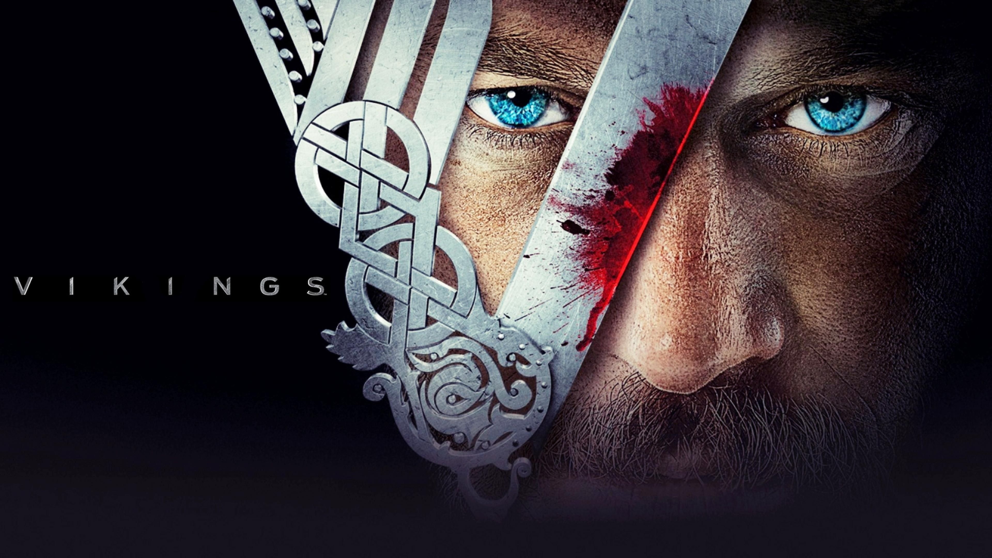 Vikings TV Series, Ragnar Lodbrok, Intense portrait, Human figure, 3840x2160 4K Desktop