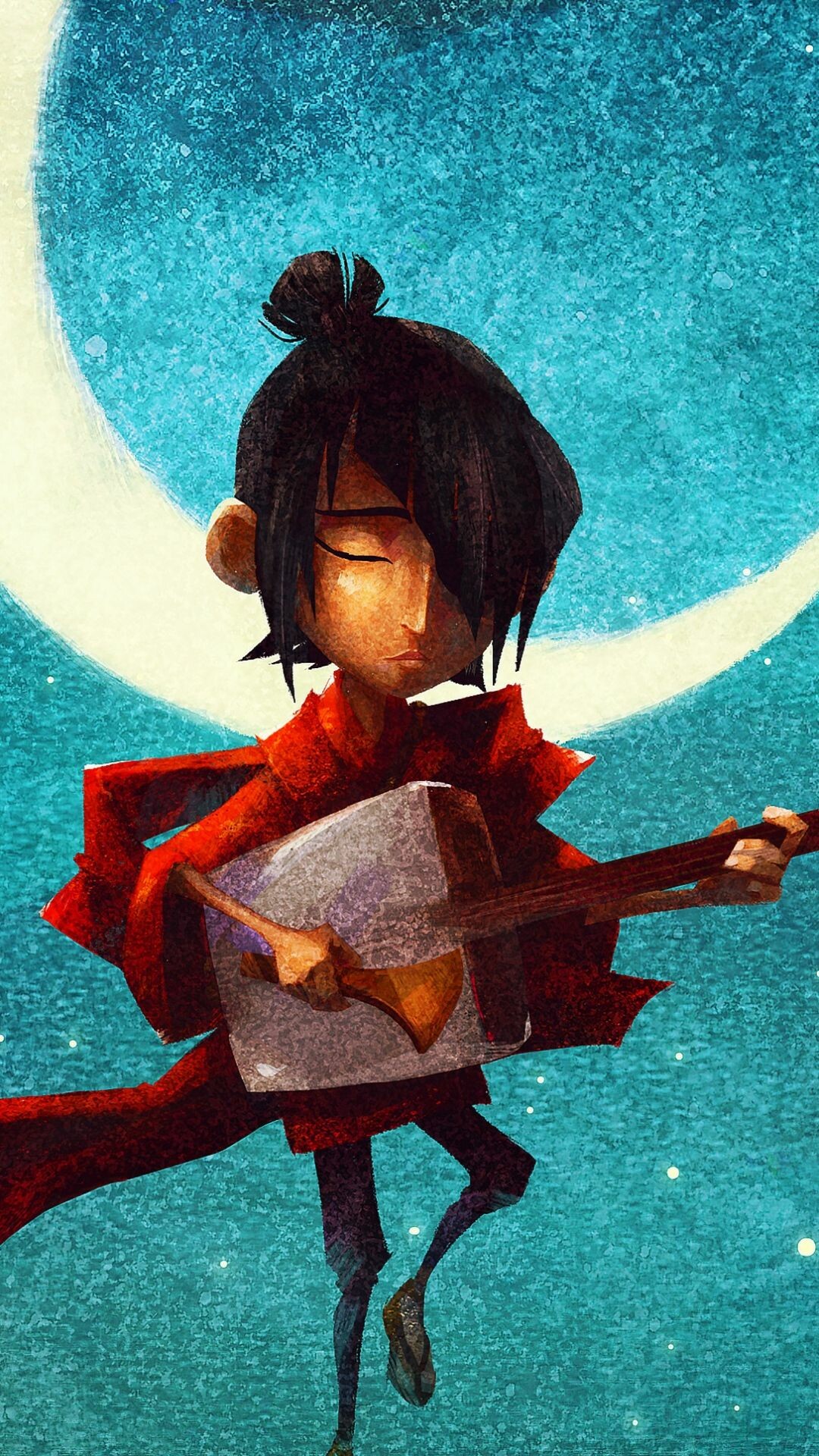 Kubo and the Two Strings: A story of a 12-year-old boy with only one eye, Set in feudal Japan. 1080x1920 Full HD Background.