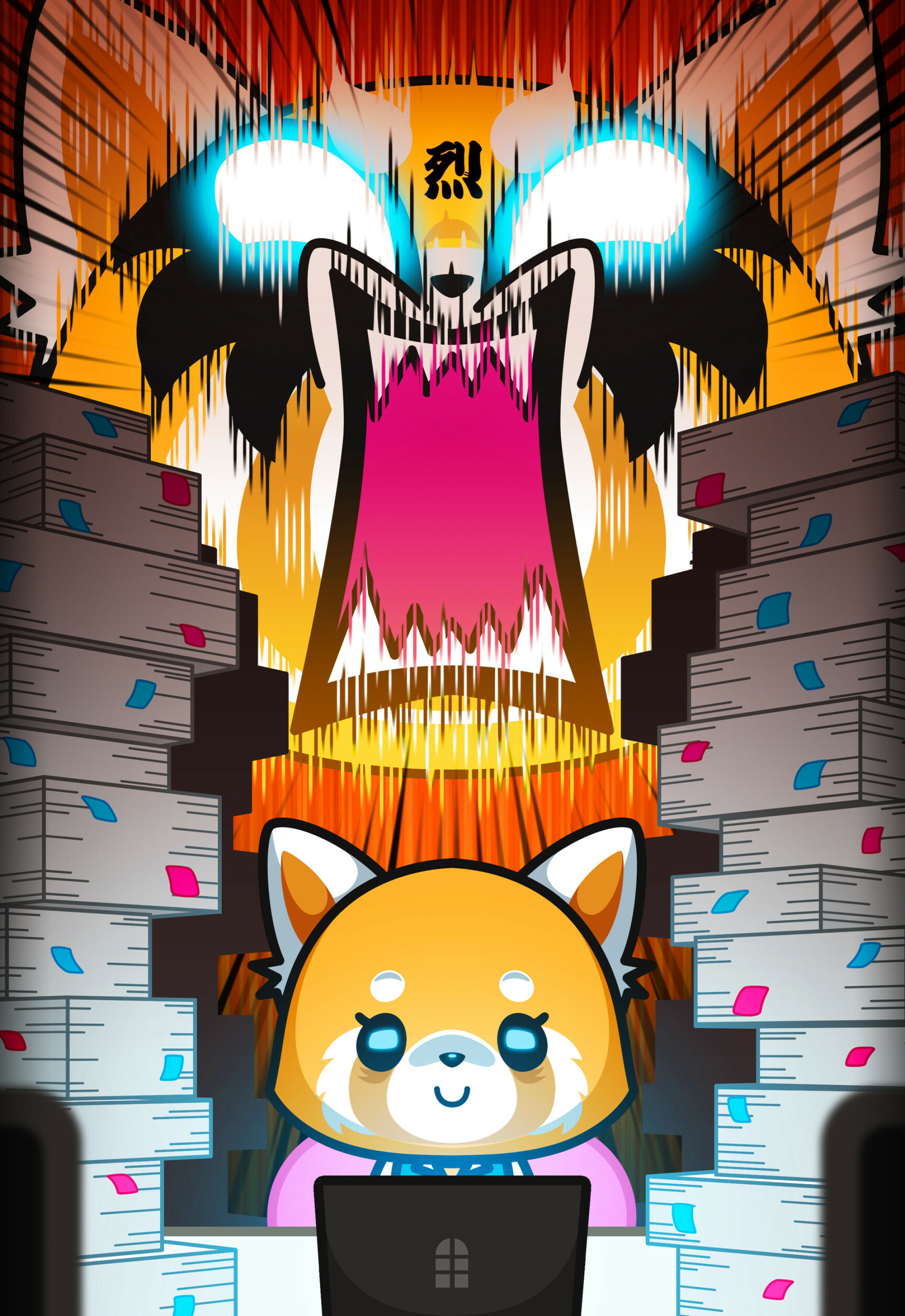 Aggretsuko: A Japanese animated comedy streaming television series. 1920x2800 HD Wallpaper.