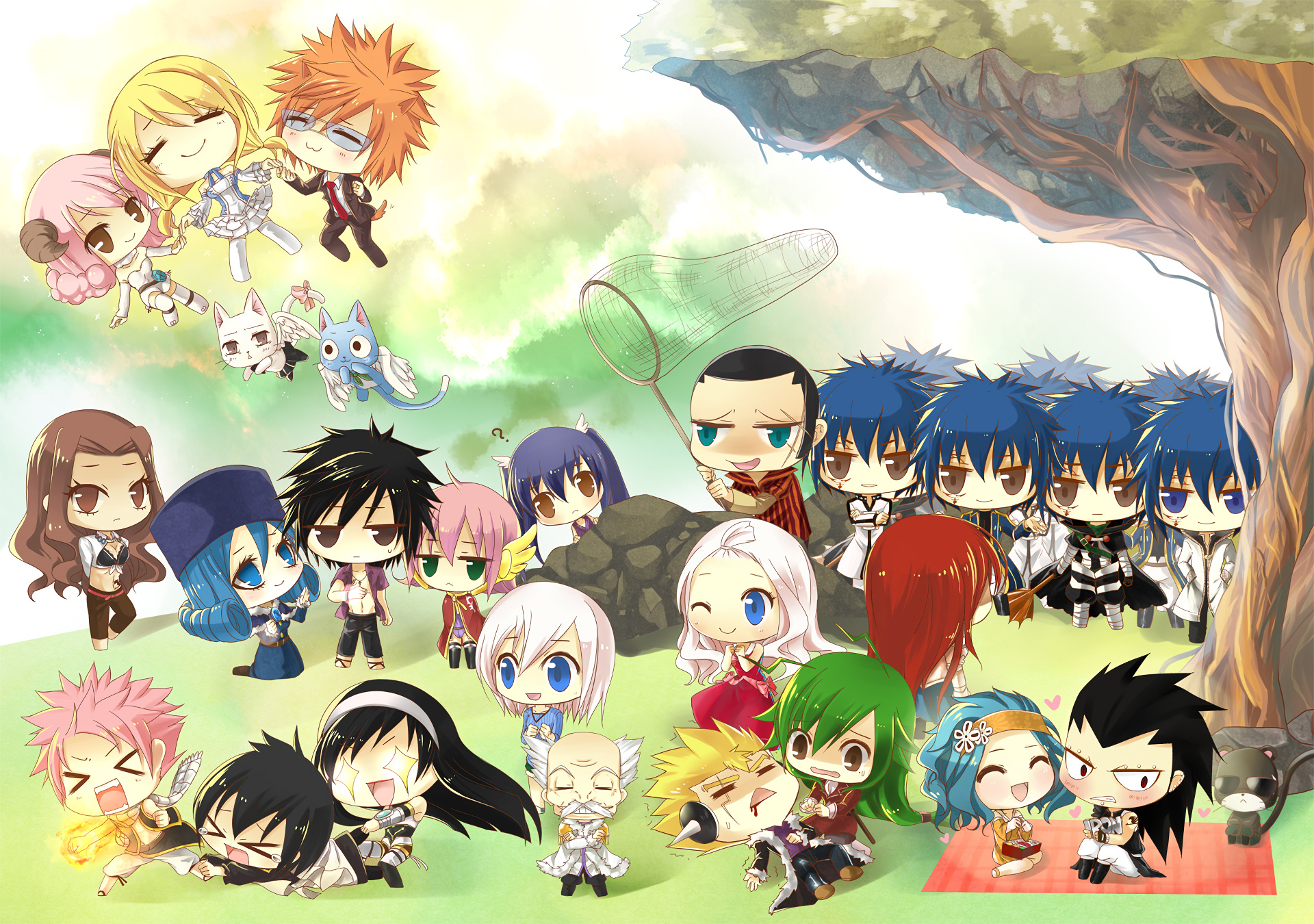 Chibi, Fairy Tail, Mirajane and Jellal, Mythical world wallpapers, 1920x1350 HD Desktop