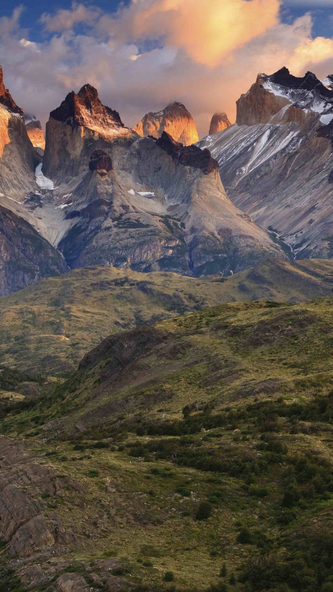 Sonnenuntergang über Torres del Paine, 1080x1920 Full HD Handy