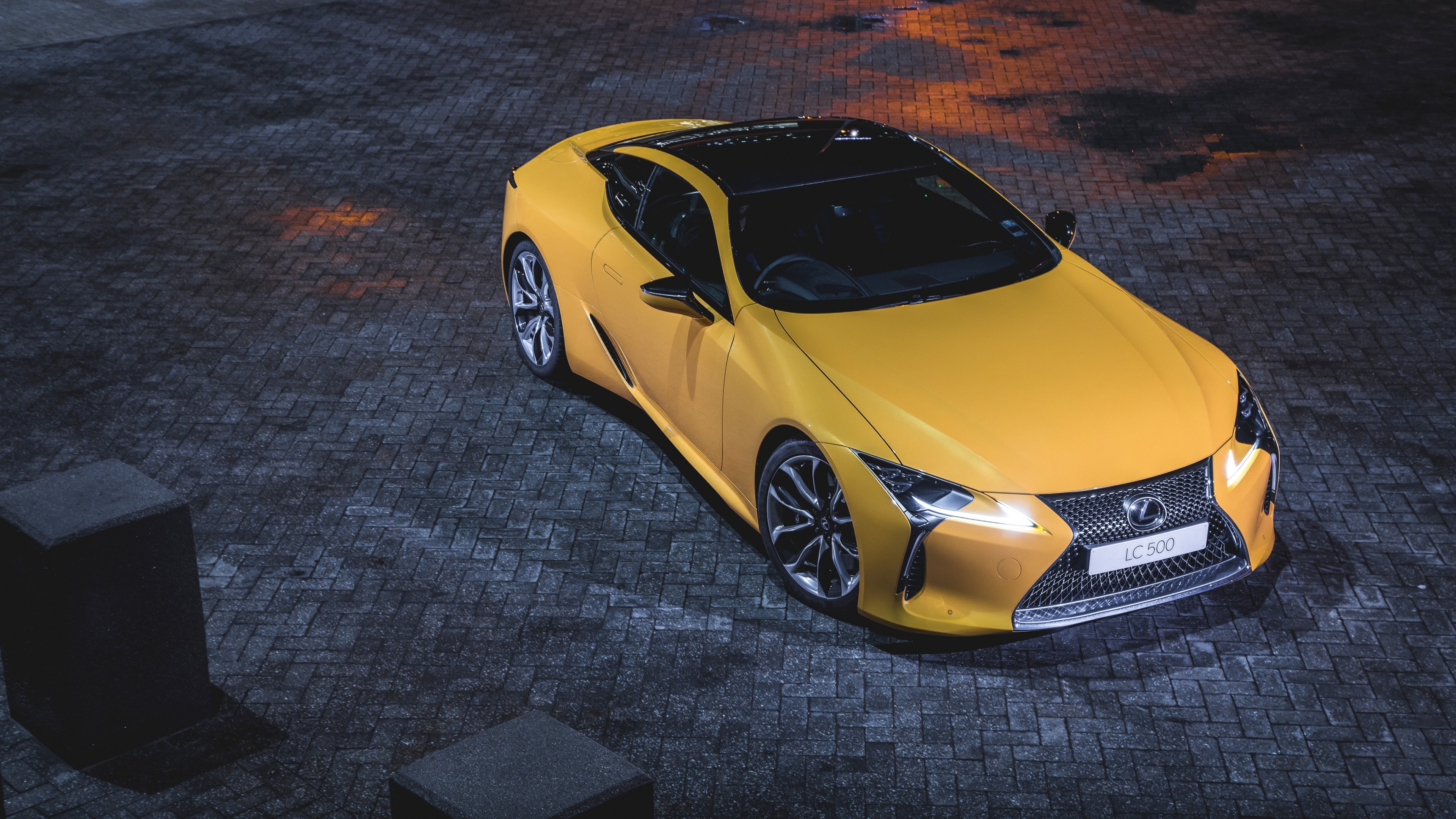 Lexus LC, 2018 sports car, Yellow beauty, Japanese engineering marvel, 3840x2160 4K Desktop