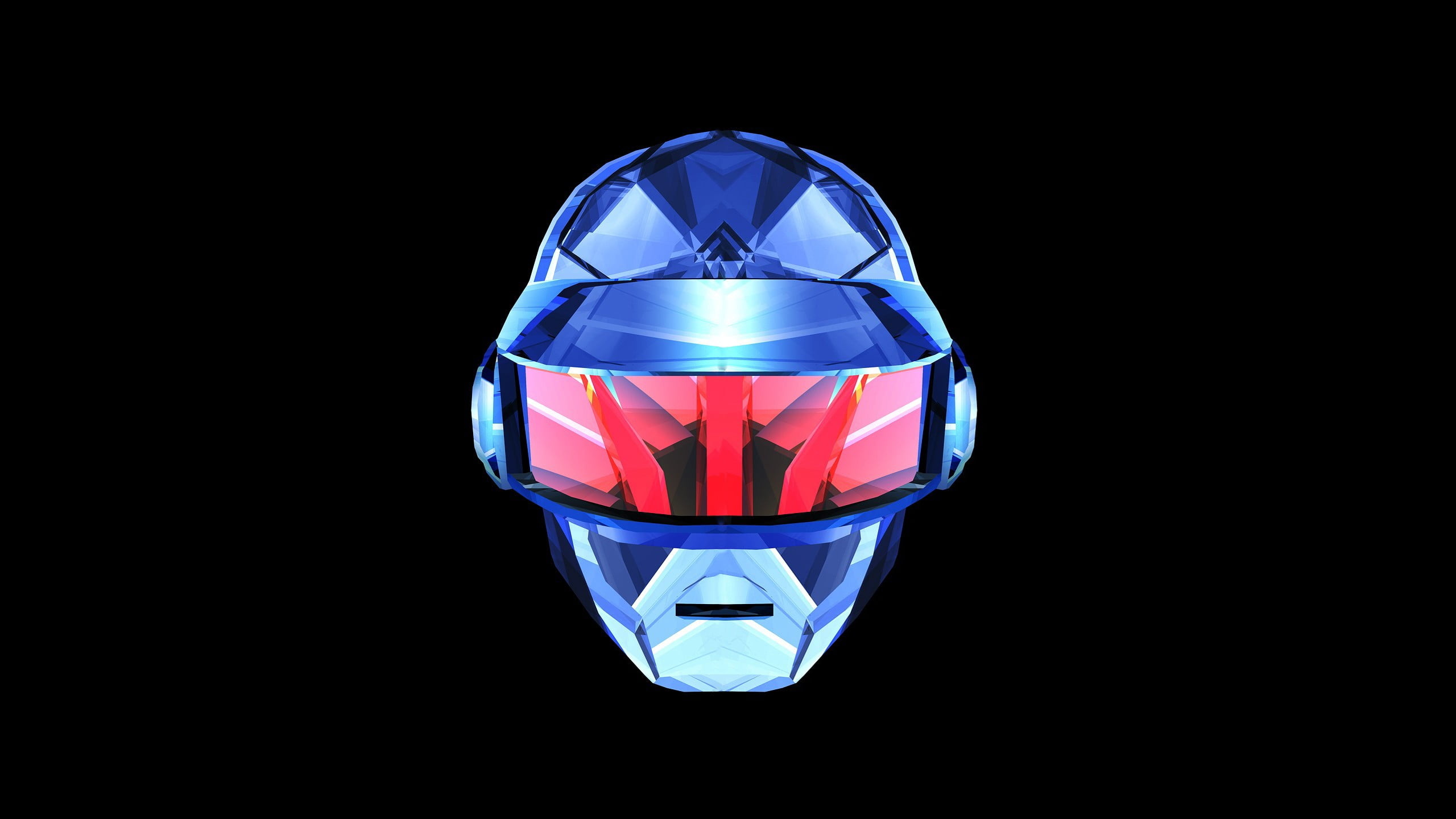 Daft Punk, Blue and red helmet, Silver pink, 2560x1440 HD Desktop