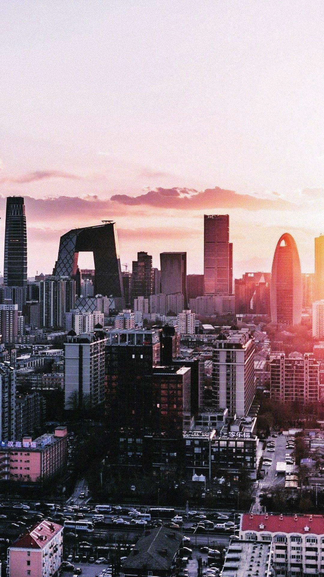 Beijing skyline, Cityscape wallpapers, Urban landscape, City's iconic silhouette, 1080x1920 Full HD Phone