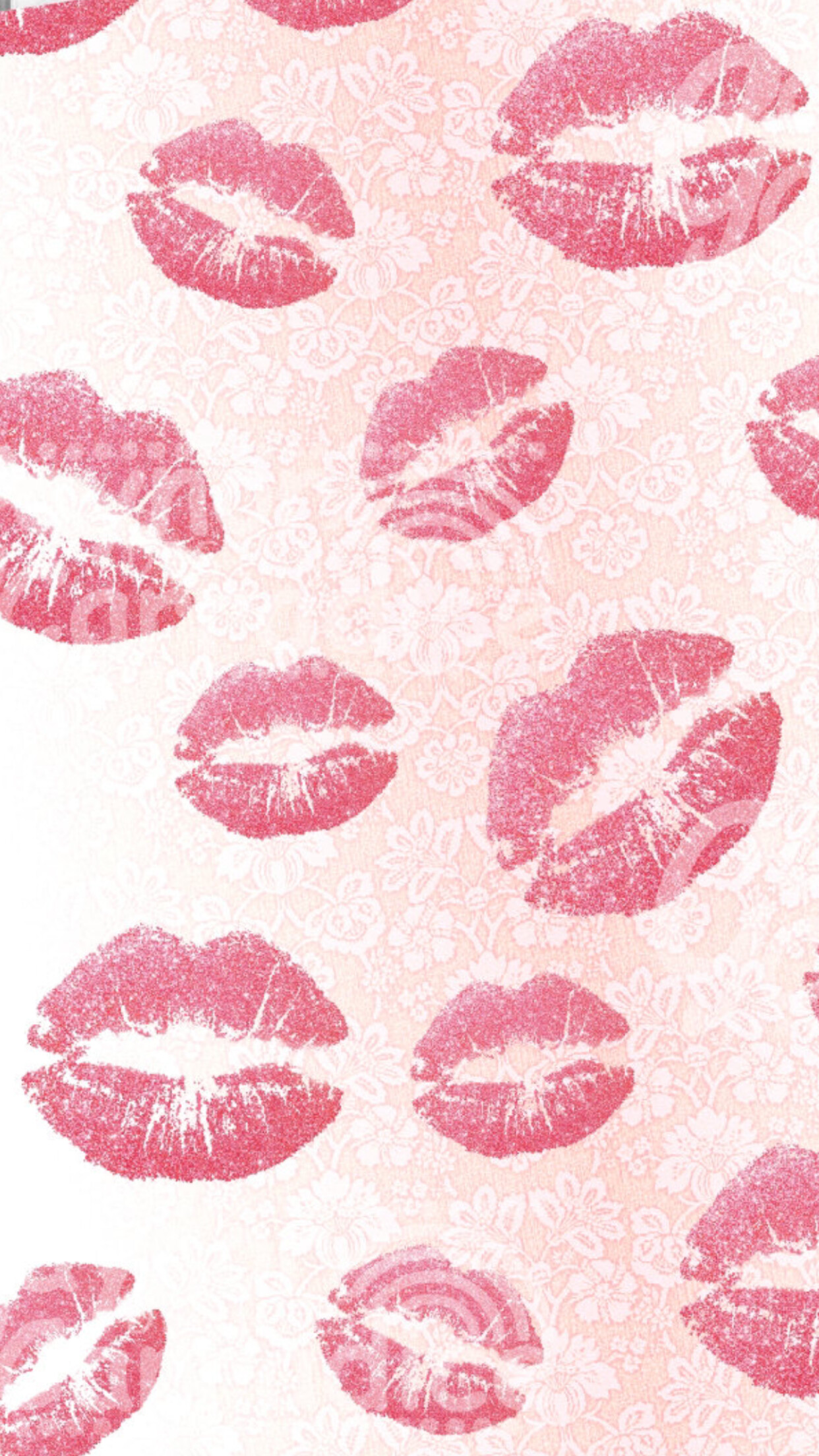 Lipstick: Blurred traces of the kiss, Imprint of the woman's lips with dark pink coloring. 1250x2210 HD Background.