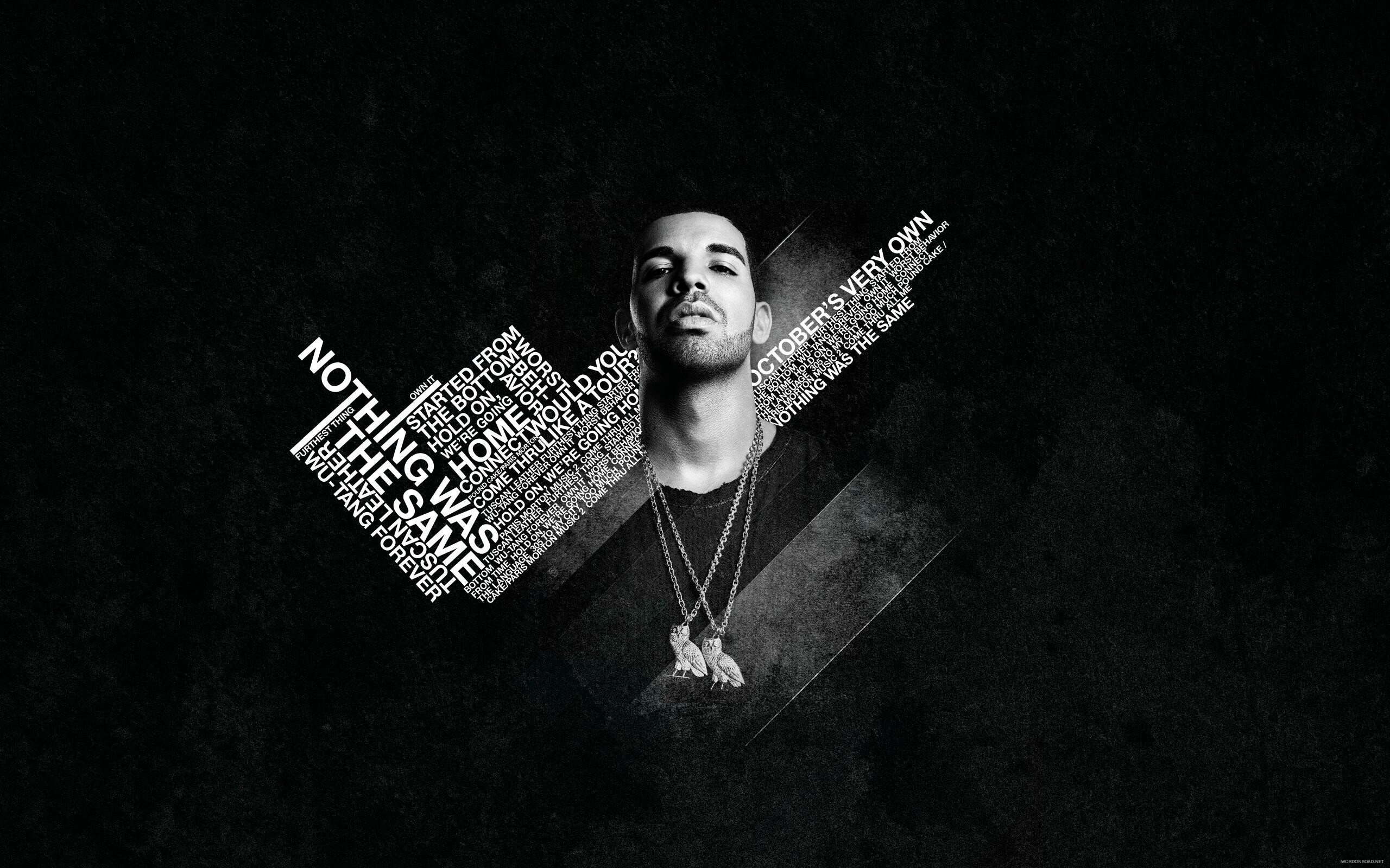 Drake: Aubrey Drake Graham, A Canadian singer, rapper, Monochrome. 2560x1600 HD Background.