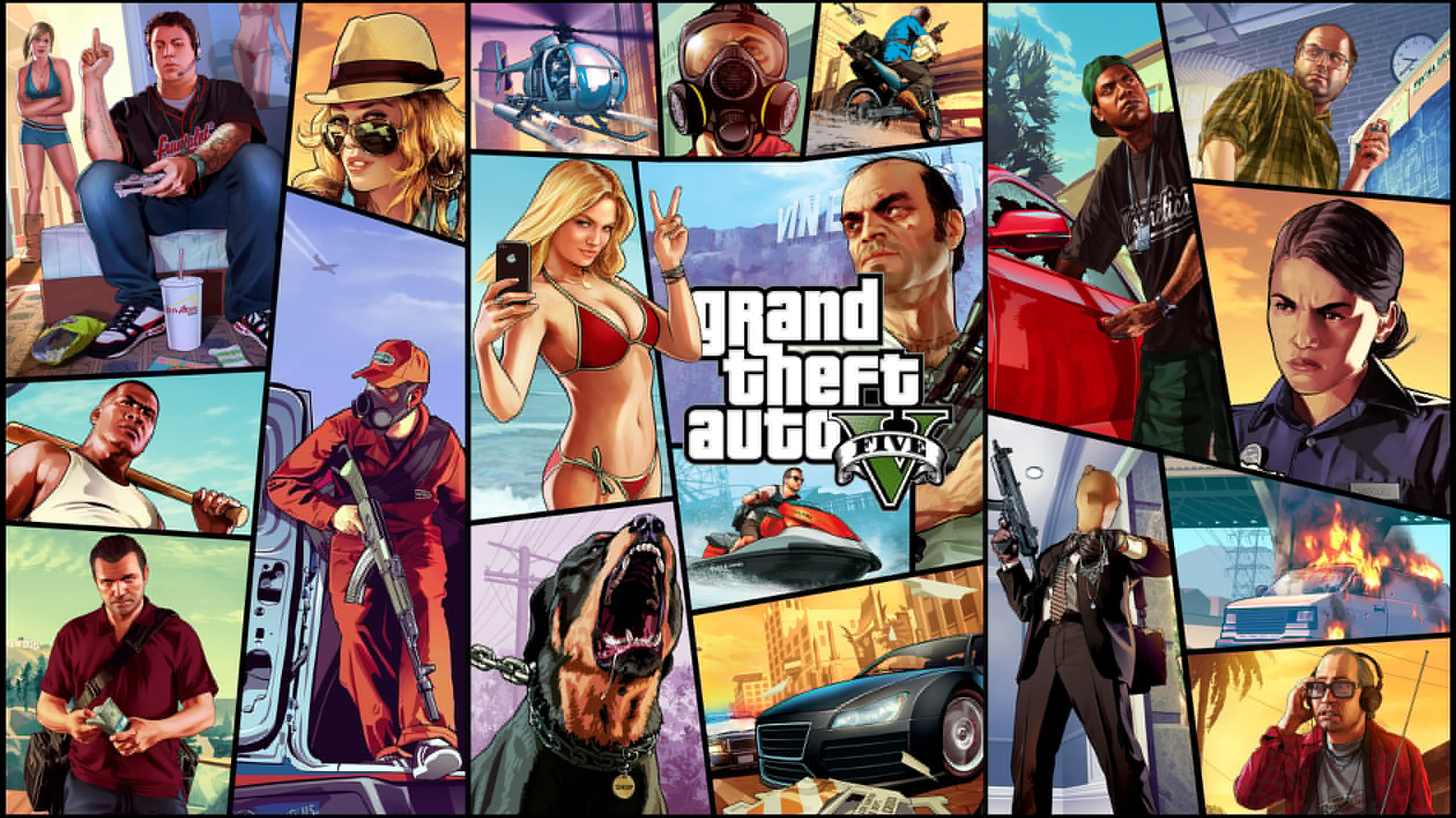 Grand Theft Auto V, Vector graphics, Games wallpaper, Action-packed gameplay, 2520x1420 HD Desktop