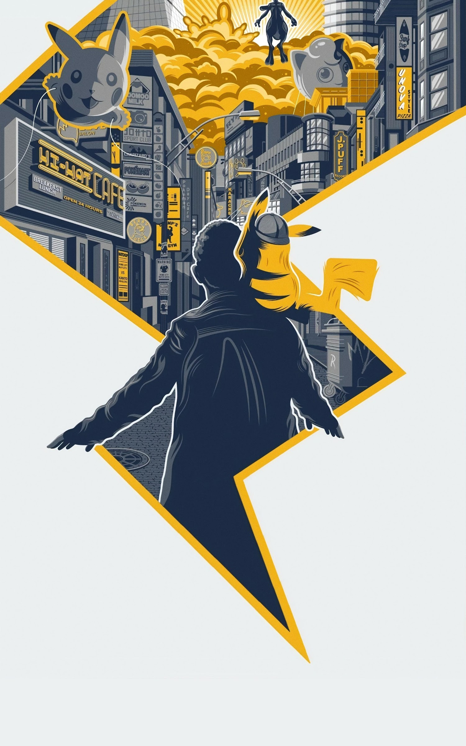 Pokemon Detective Pikachu: The third-highest grossing video game film adaptation. 1500x2400 HD Background.
