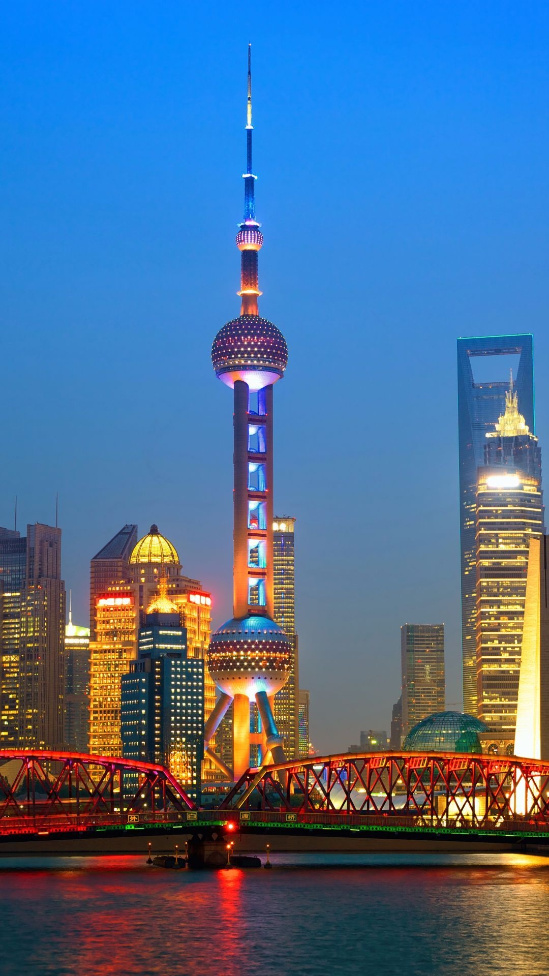 Shanghai Skyline, Phone wallpapers, City aesthetics, Modern metropolis, 1080x1920 Full HD Phone