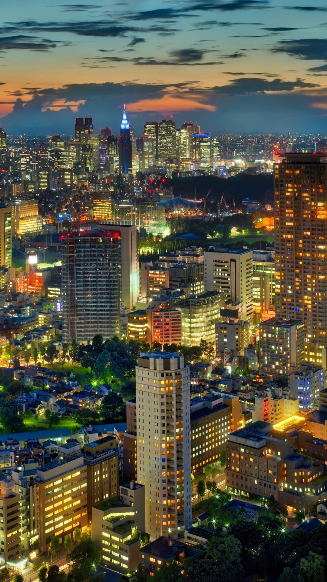 Tokyo at night, Man-made cities, Skyscraper skyline, City lights, 1080x1920 Full HD Phone