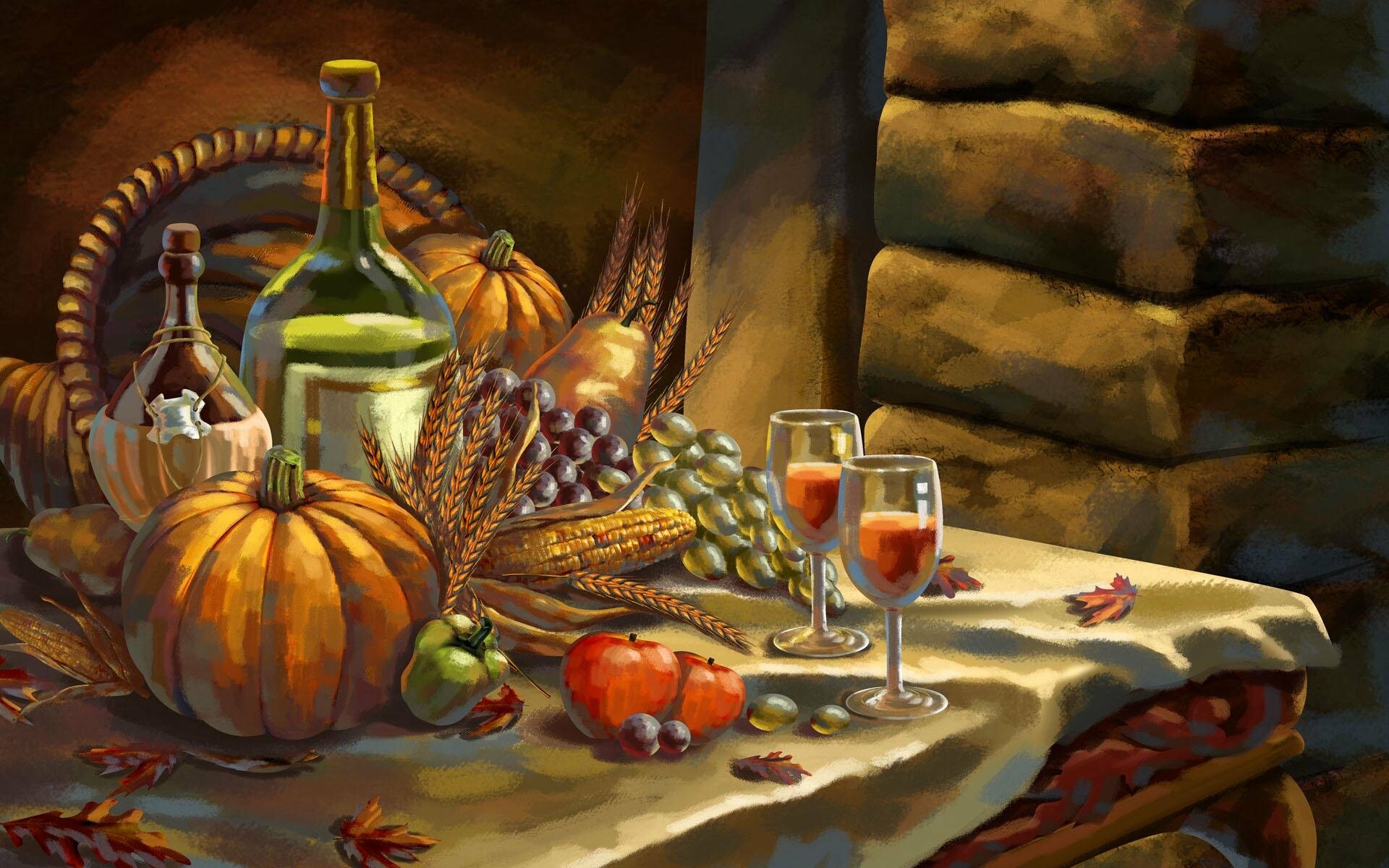 Thanksgiving: Holiday decor, Traditions, Natural foods. 1920x1200 HD Background.