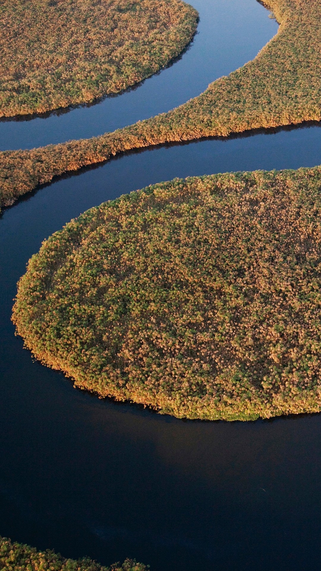Luftaufnahme des Okavango-Flusses im Okavango-Delta, 1080x1920 Full HD Handy