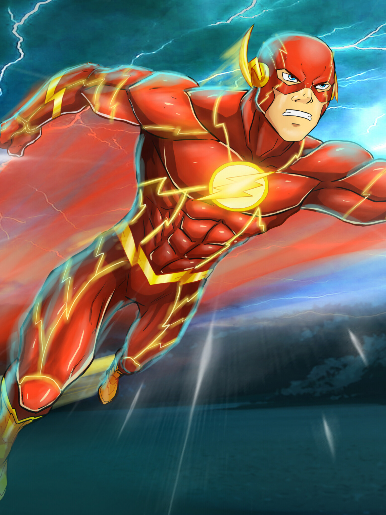 Flash (DC): Barry Allen, First appearing in animated form in the 1967 The Superman/Aquaman Hour of Adventure. 1540x2050 HD Wallpaper.