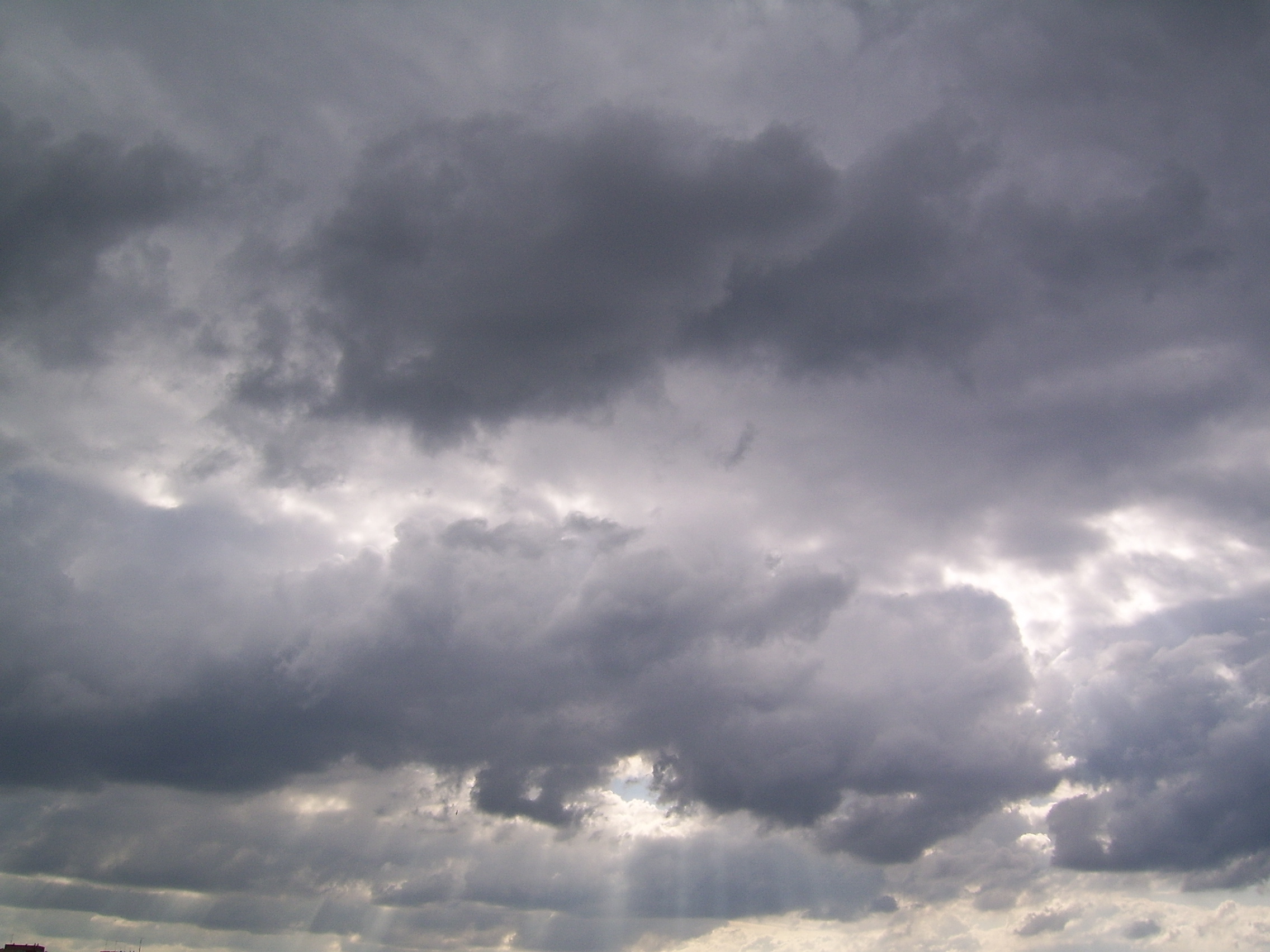 Gray Cloudy Sky: The sun cutting through the clouds, Nimbostratus, Overcast weather. 2280x1710 HD Wallpaper.