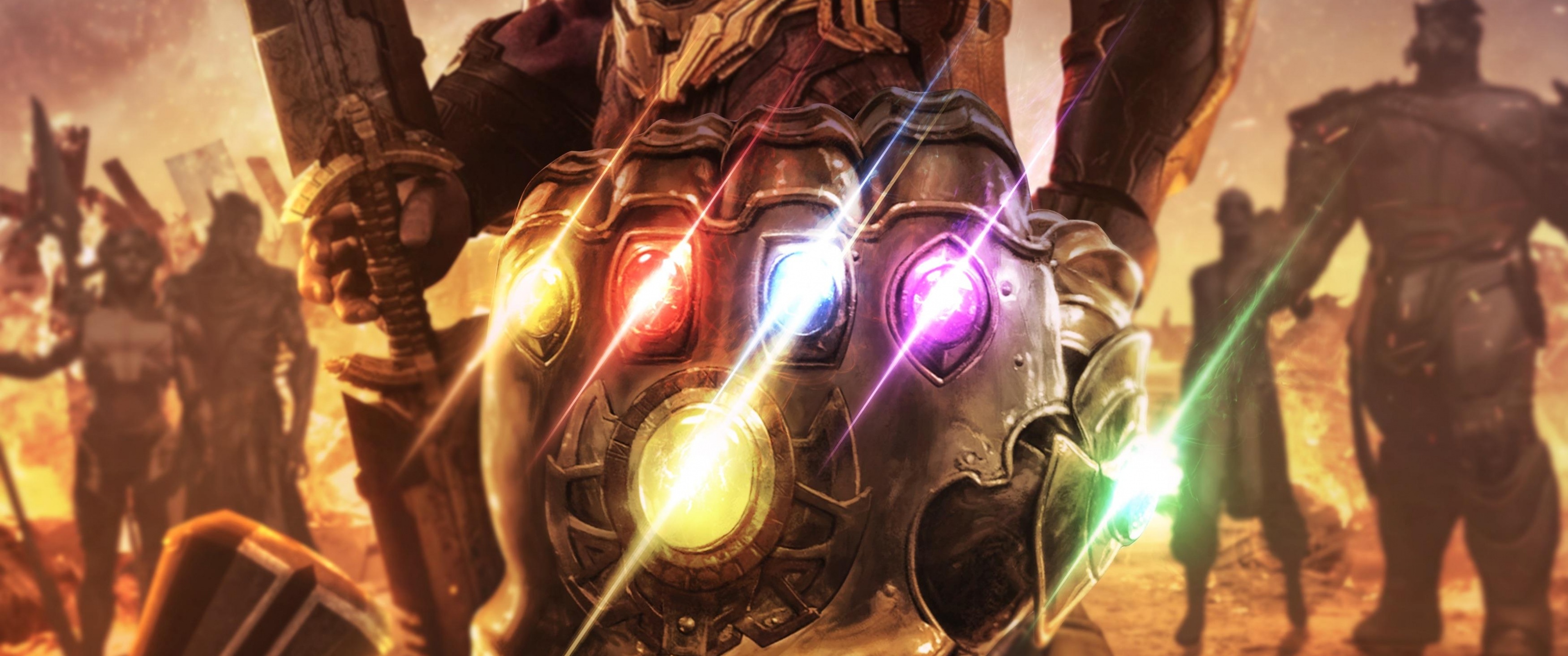 Infinity Gauntlet wallpaper, Avengers Endgame, Infinity stones, 3440x1440 Dual Screen Desktop