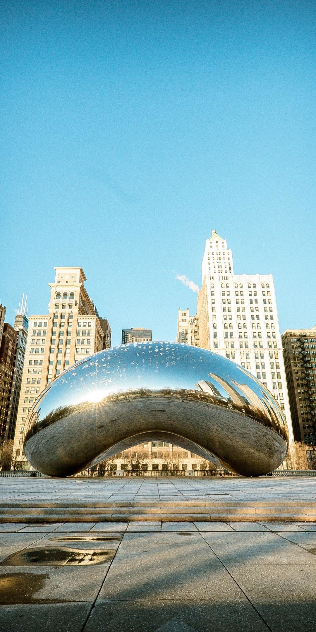 Giant clouds, Cloud Gate view, Chicago buildings, Day trips from the city, 1080x2160 HD Phone
