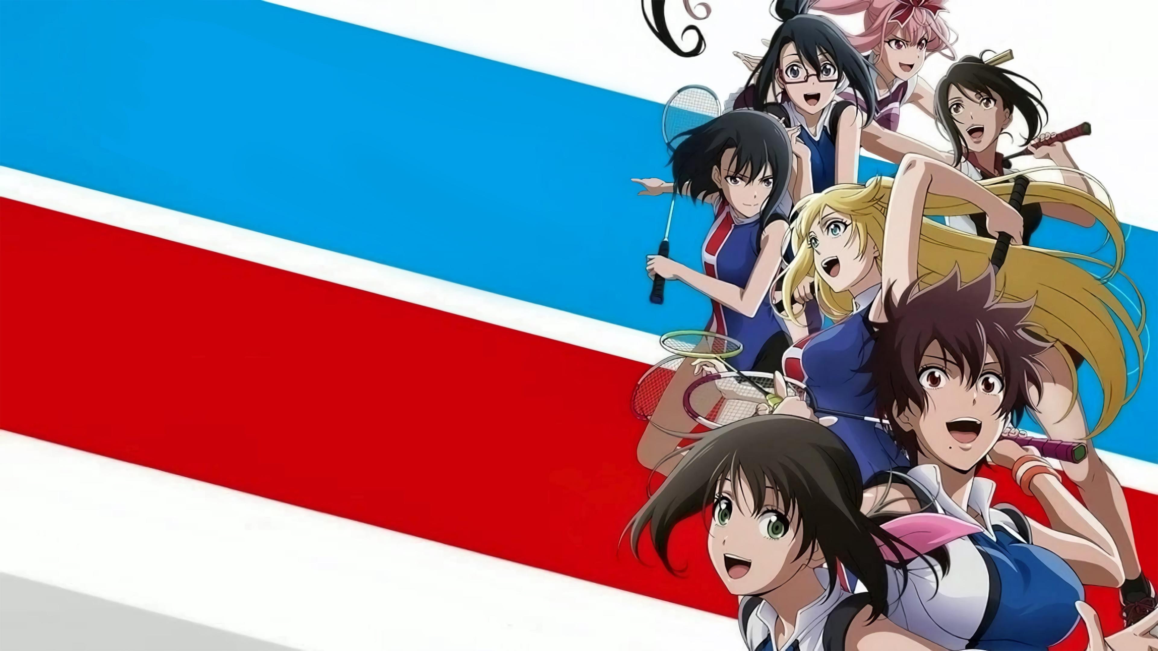 Hanebado! (Anime): Nagisa Aragaki, Riko Izumi, Erena Fujisawa, Kentaro Tachibana, Yu Ebina. 3840x2160 4K Wallpaper.