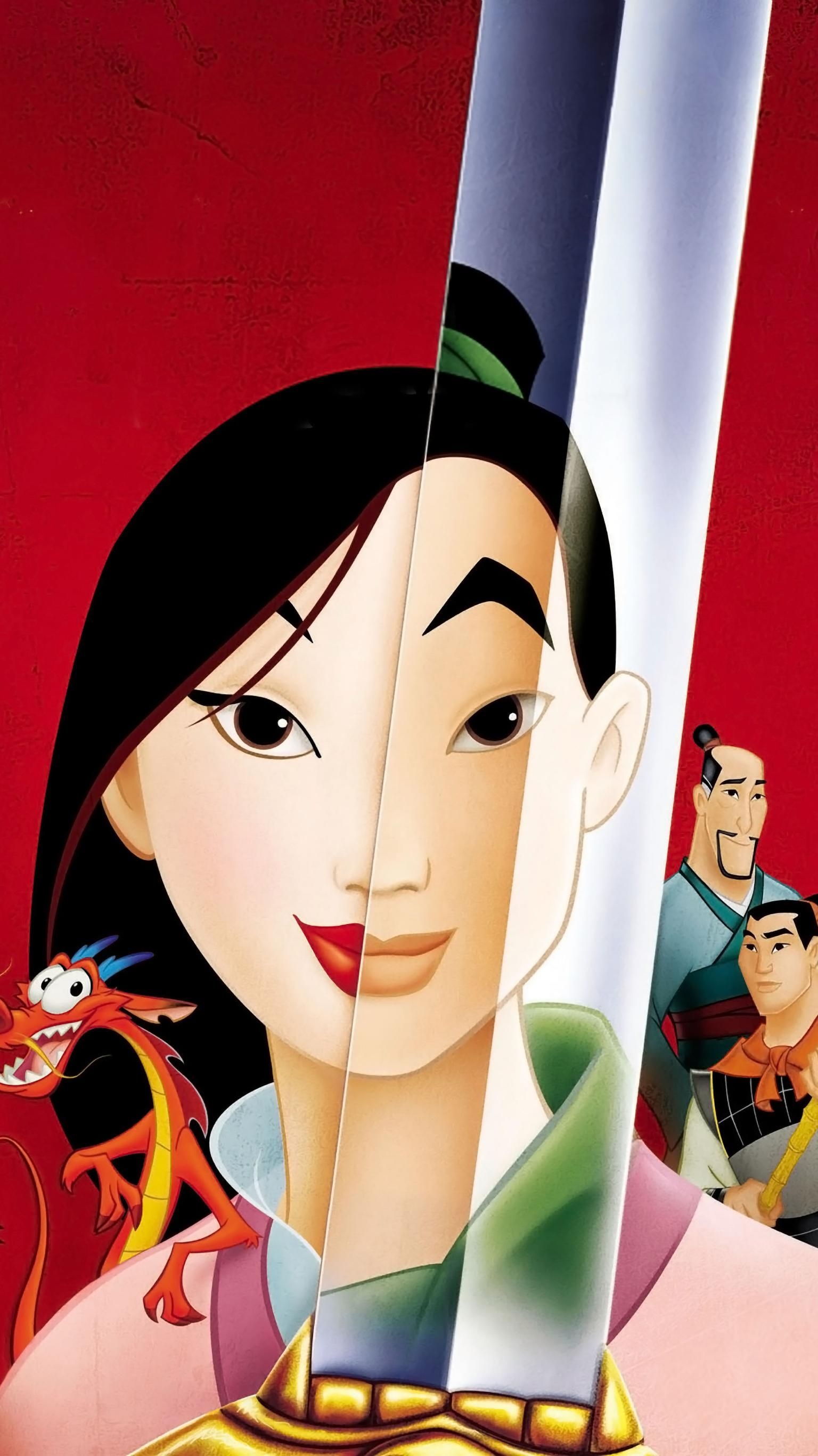 Mulan (1998), Phone wallpaper, MovieMania artwork, Animated beauty, 1540x2740 HD Phone