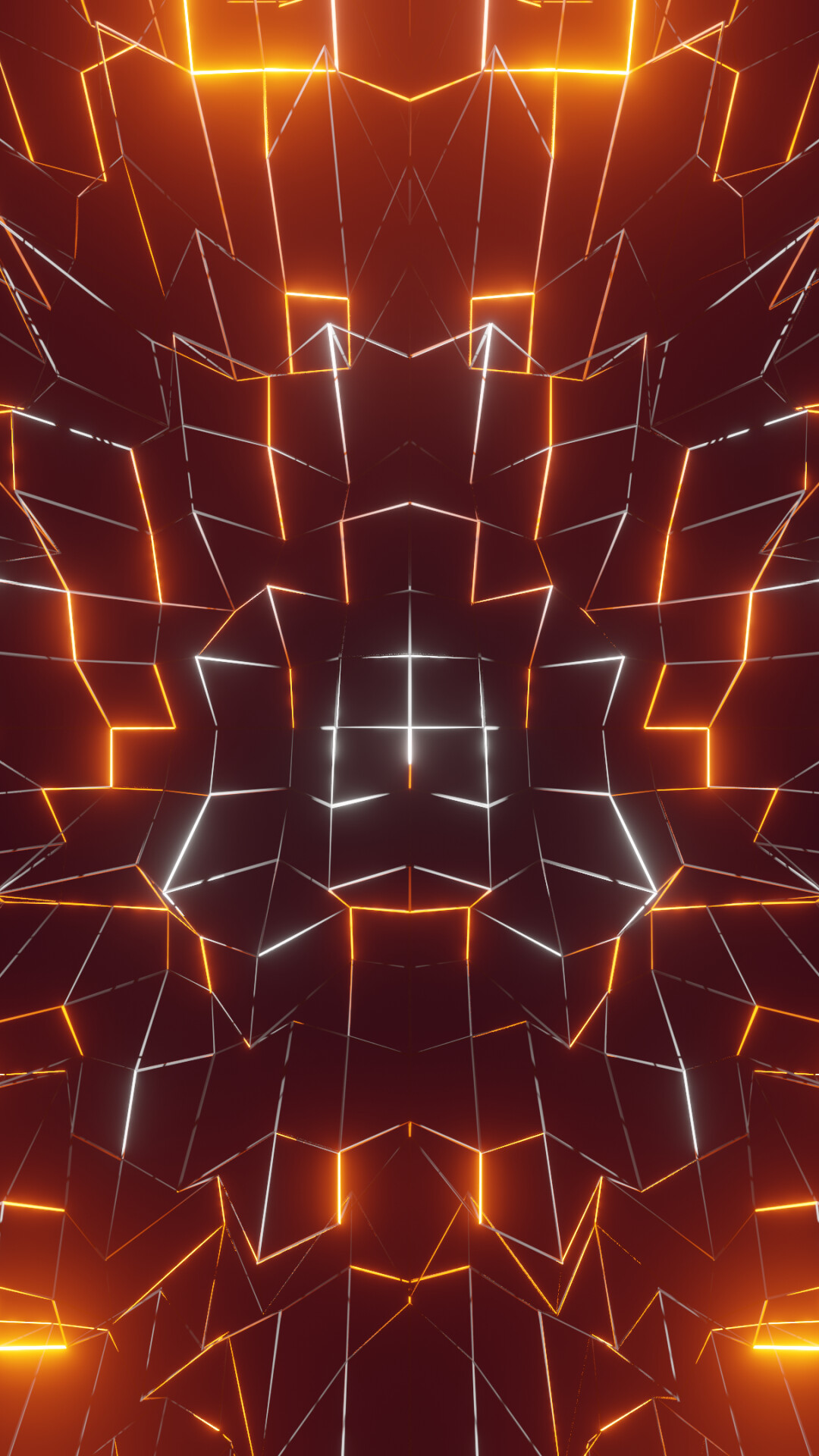 Glow in the Dark: Cosmic light, Flashing lines, Abstract symmetry. 1080x1920 Full HD Background.