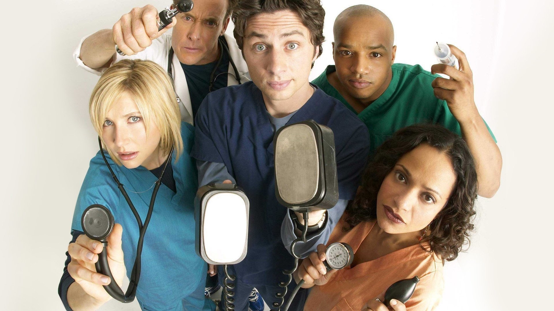 Scrubs (TV Series): The show follows the lives of employees at the fictional Sacred Heart Hospital, which is a teaching hospital. 1920x1080 Full HD Background.