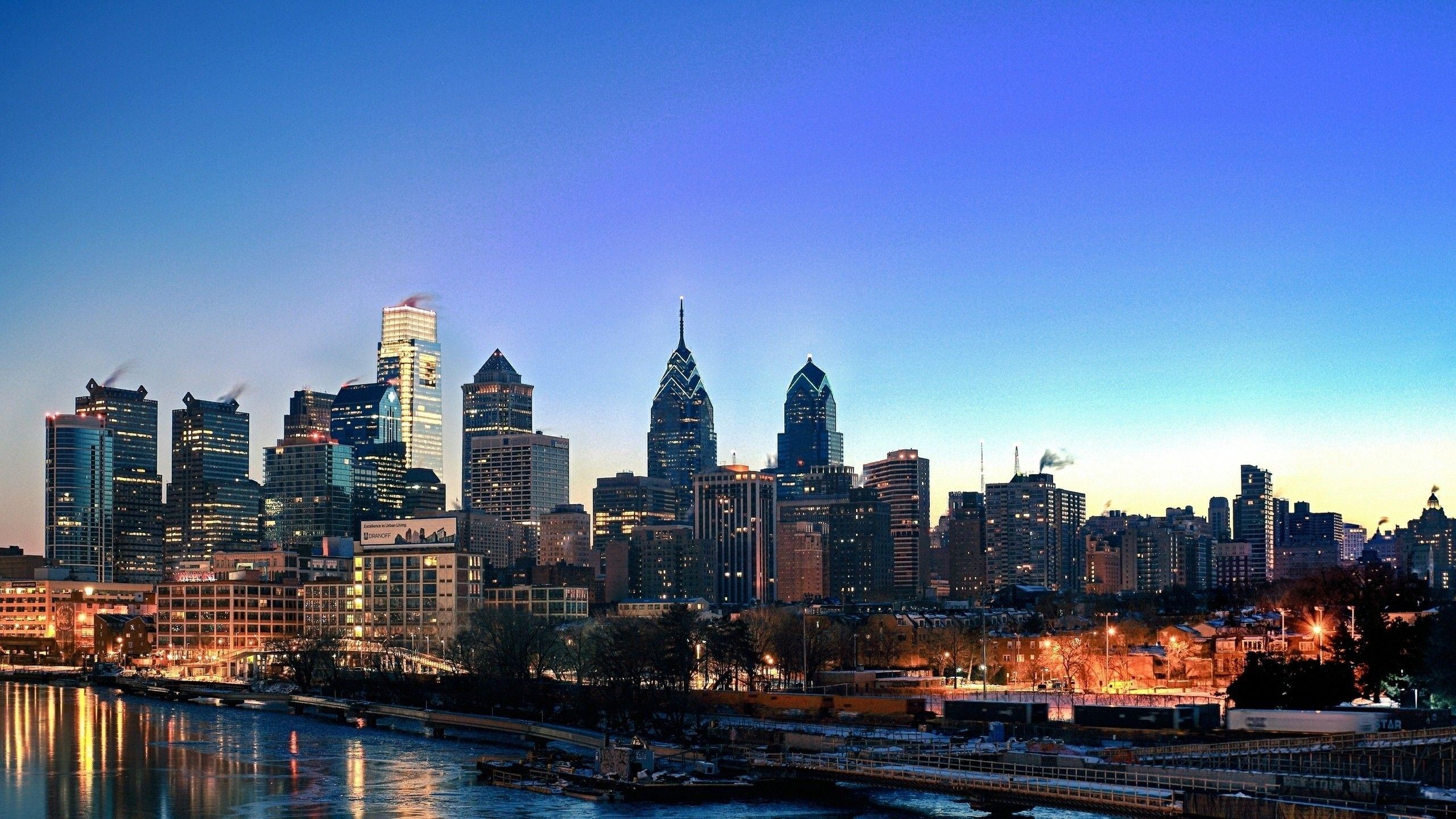 Philly Skyline, Philadelphia PA, Travels, Skyline, 2560x1440 HD Desktop