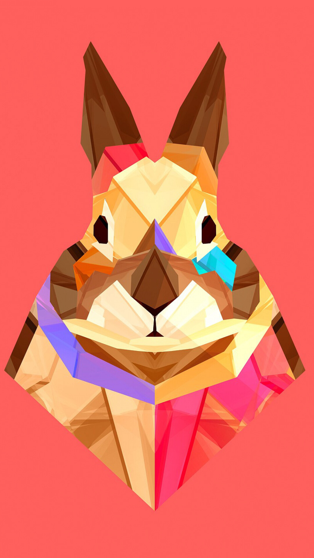 Rabbit: Small, furry mammals, Animal, Creative art. 1080x1920 Full HD Wallpaper.