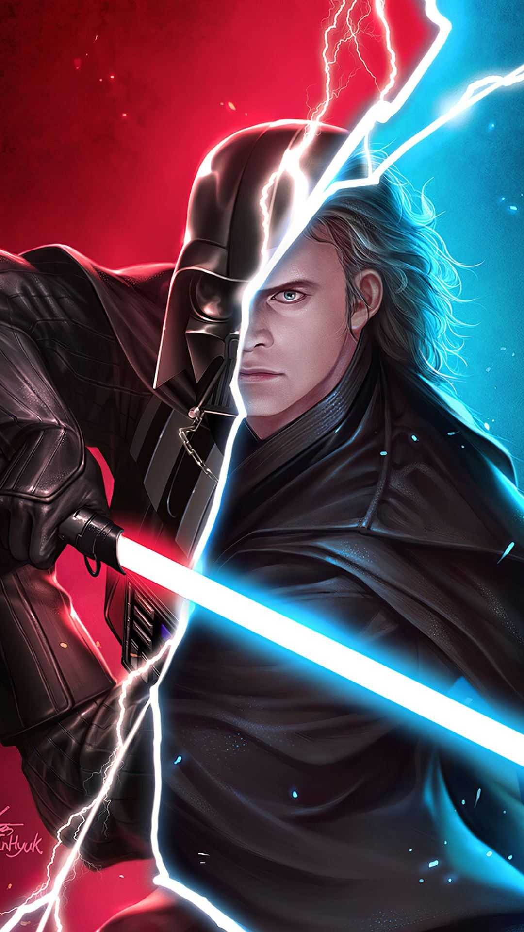 Darth Vader: Betrayed and turned against the Jedi Order, Anakin Skywalker. 1080x1920 Full HD Background.