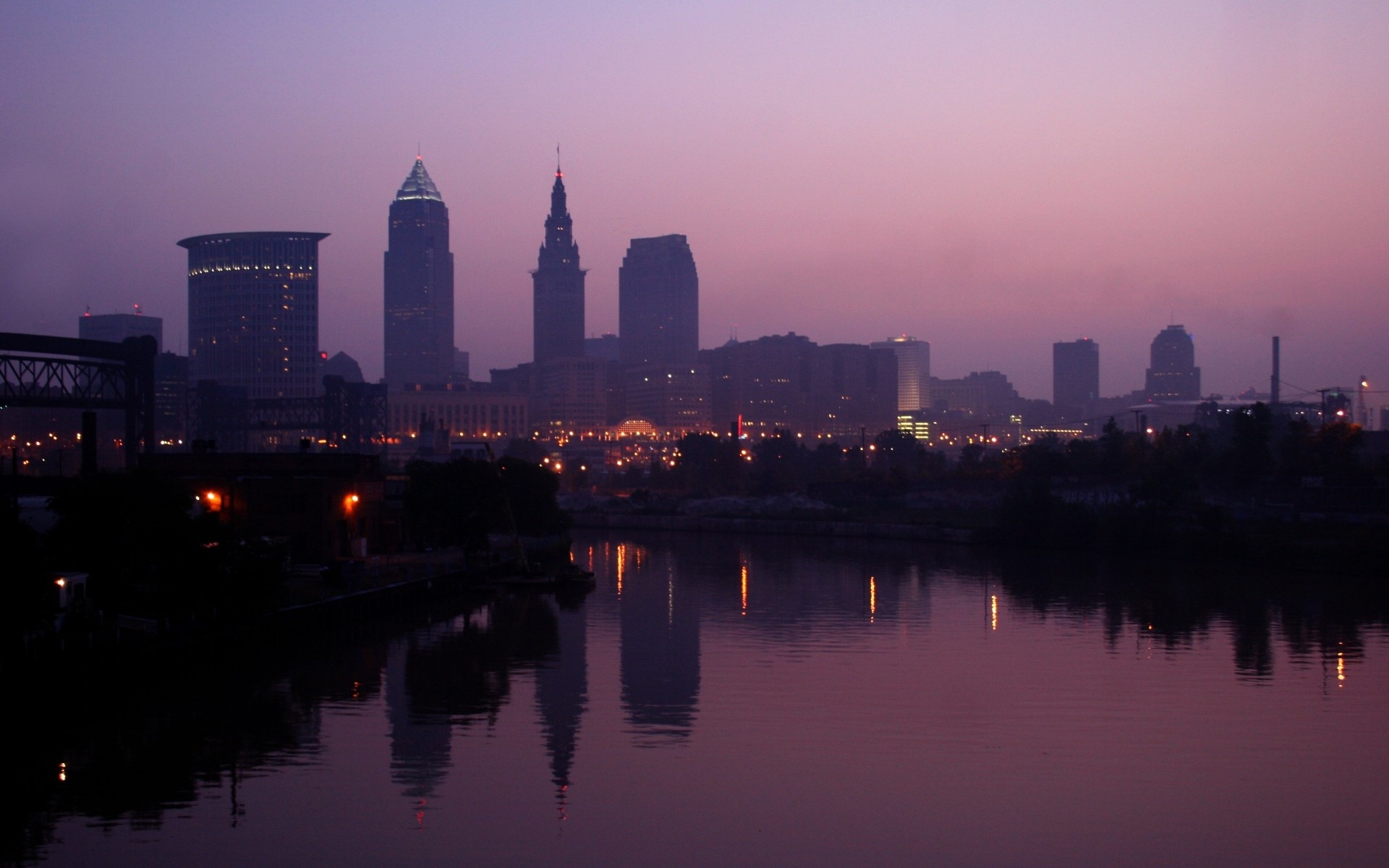 Cleveland, Skyline views, Cityscape wallpapers, Urban panorama, 1920x1200 HD Desktop